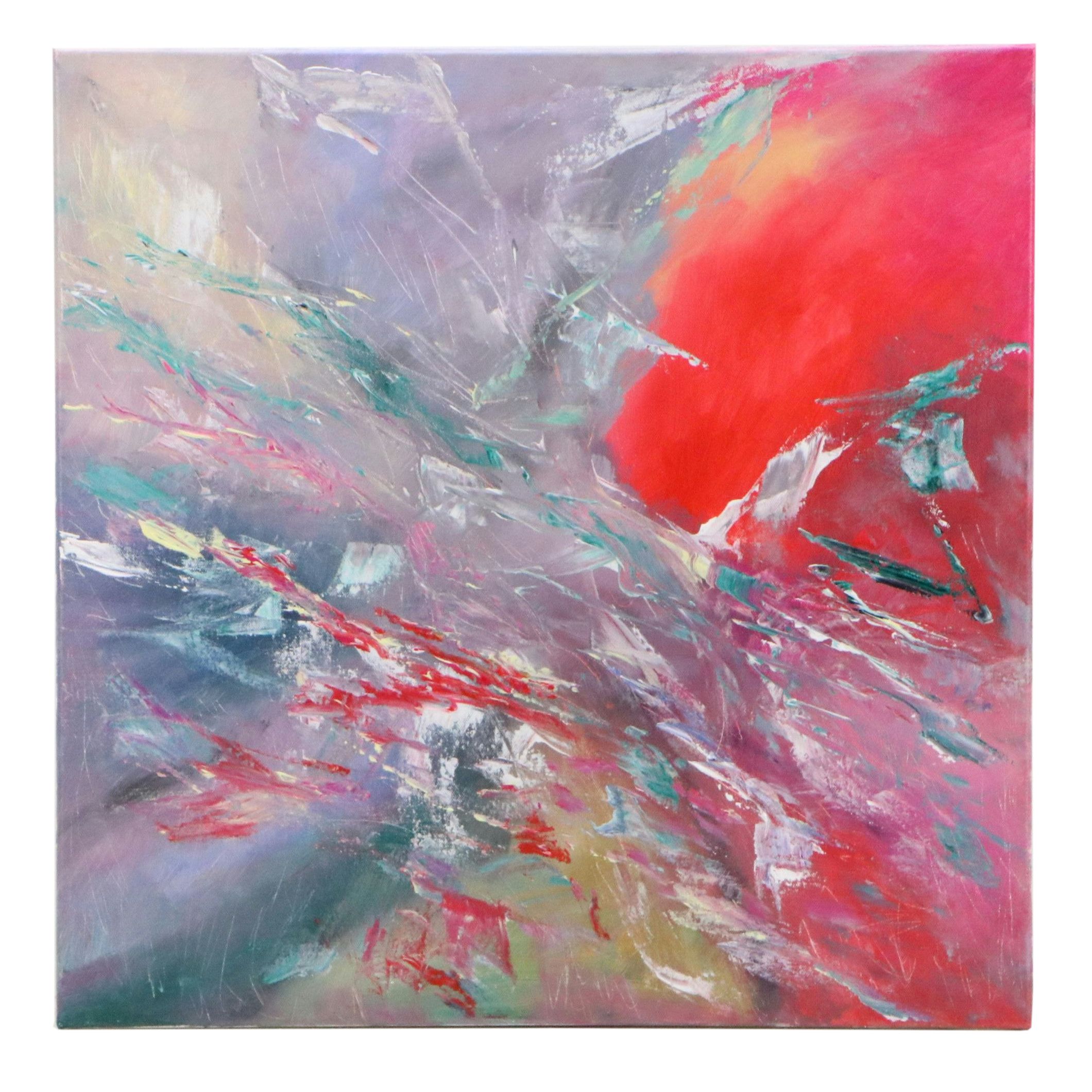 Saul Gefen Abstract Acrylic Painting, 2026