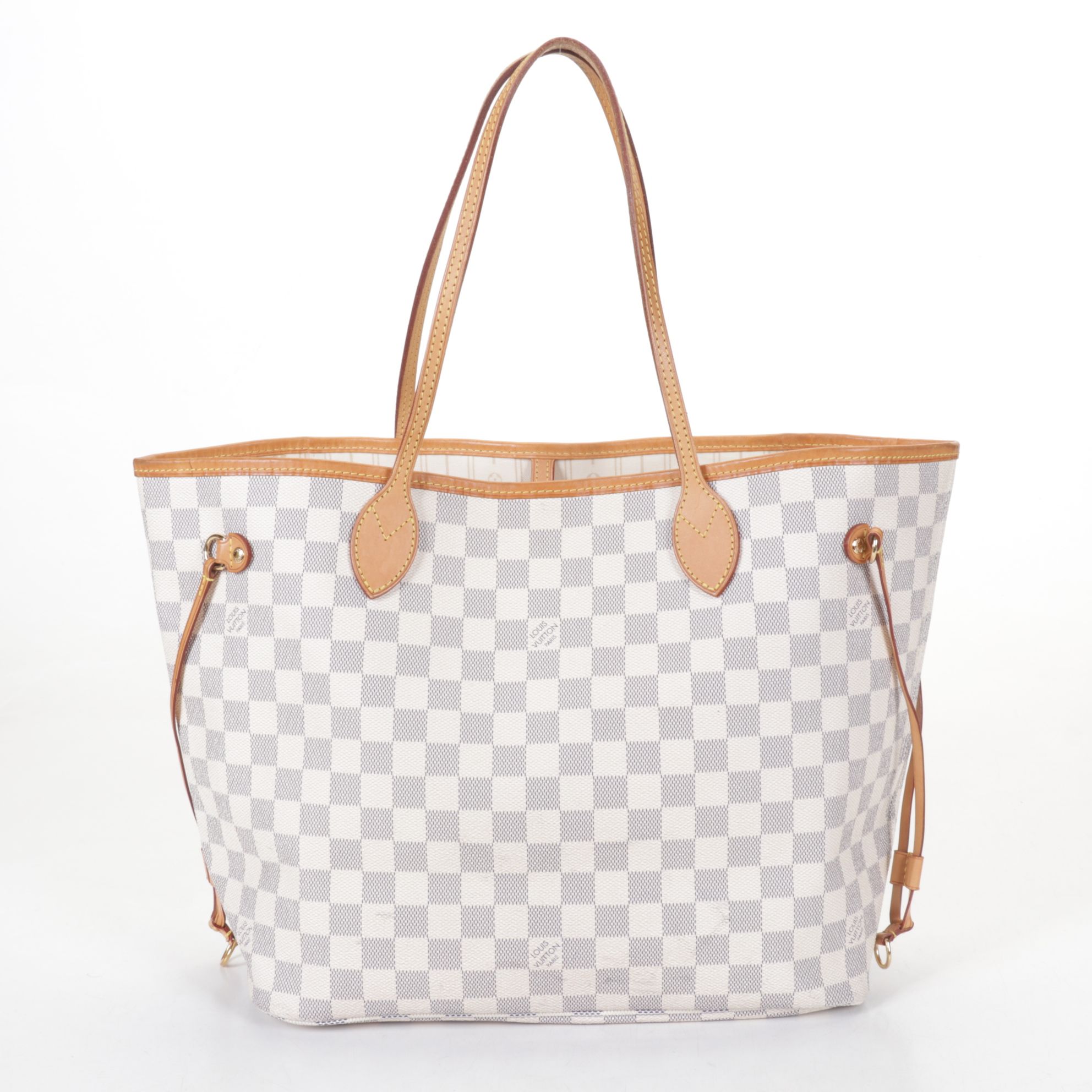 Louis Vuitton Neverfull GM Tote Bag in Damier Azur Canvas and Leather Trim