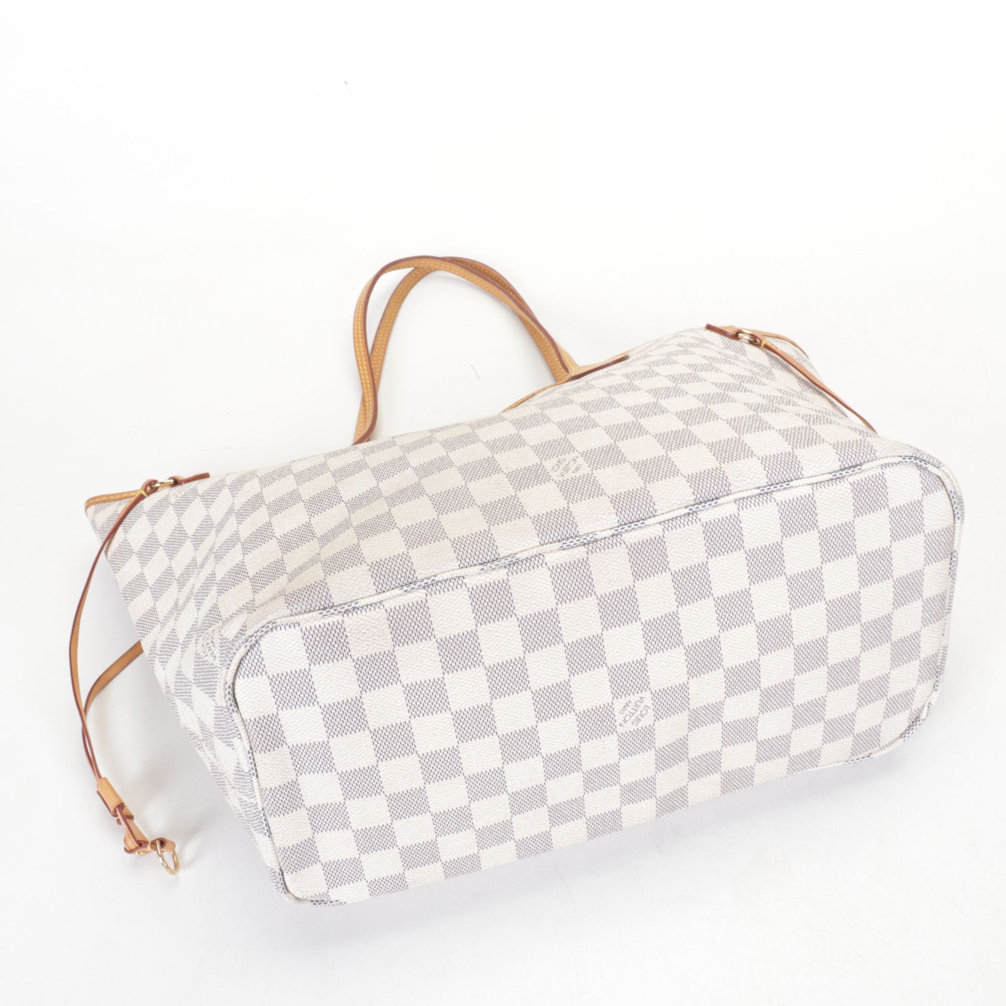 Louis Vuitton Neverfull GM Tote Bag in Damier Azur Canvas and Leather Trim