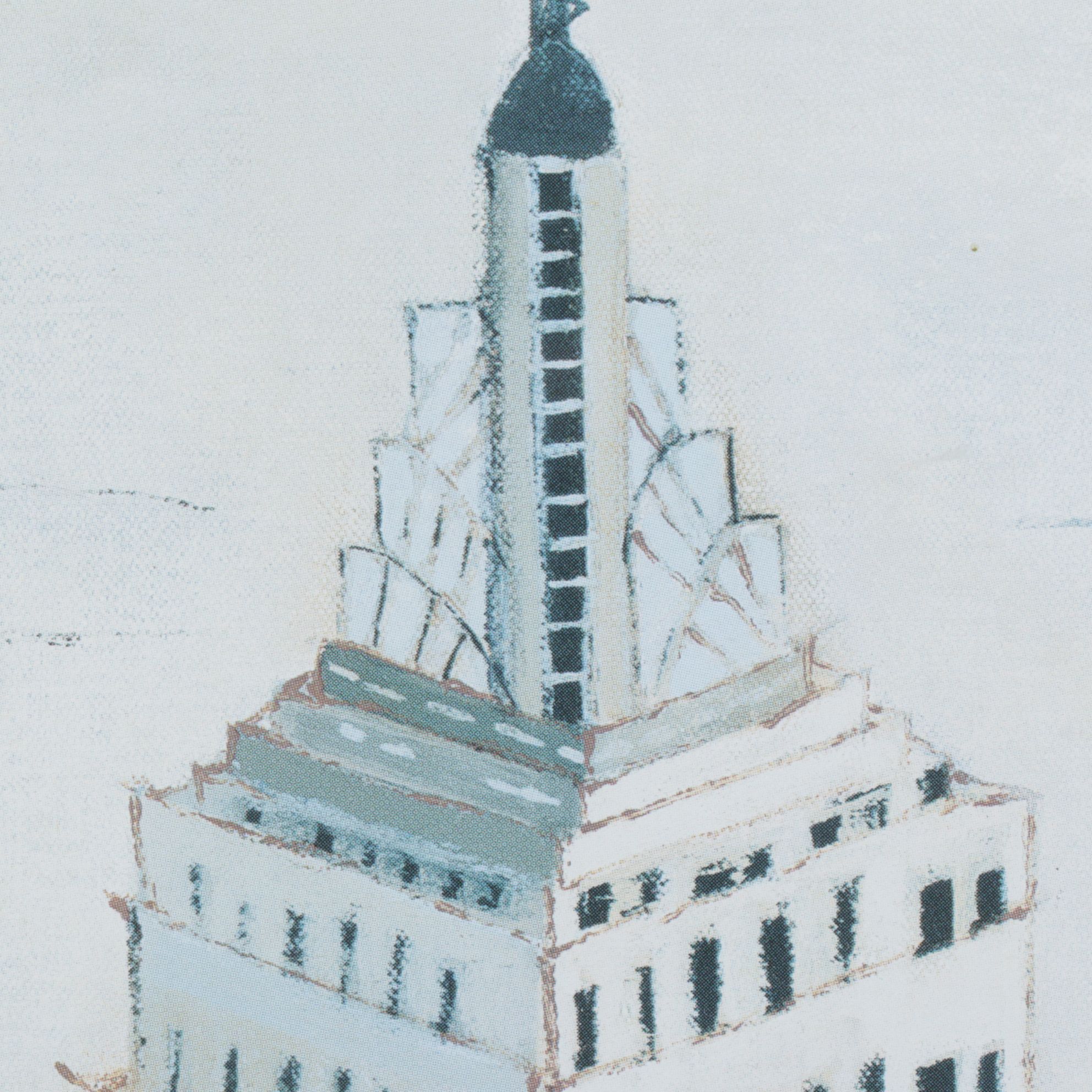 Offset Lithograph After Mary Calkins "Empire State Building", Early 21st Century