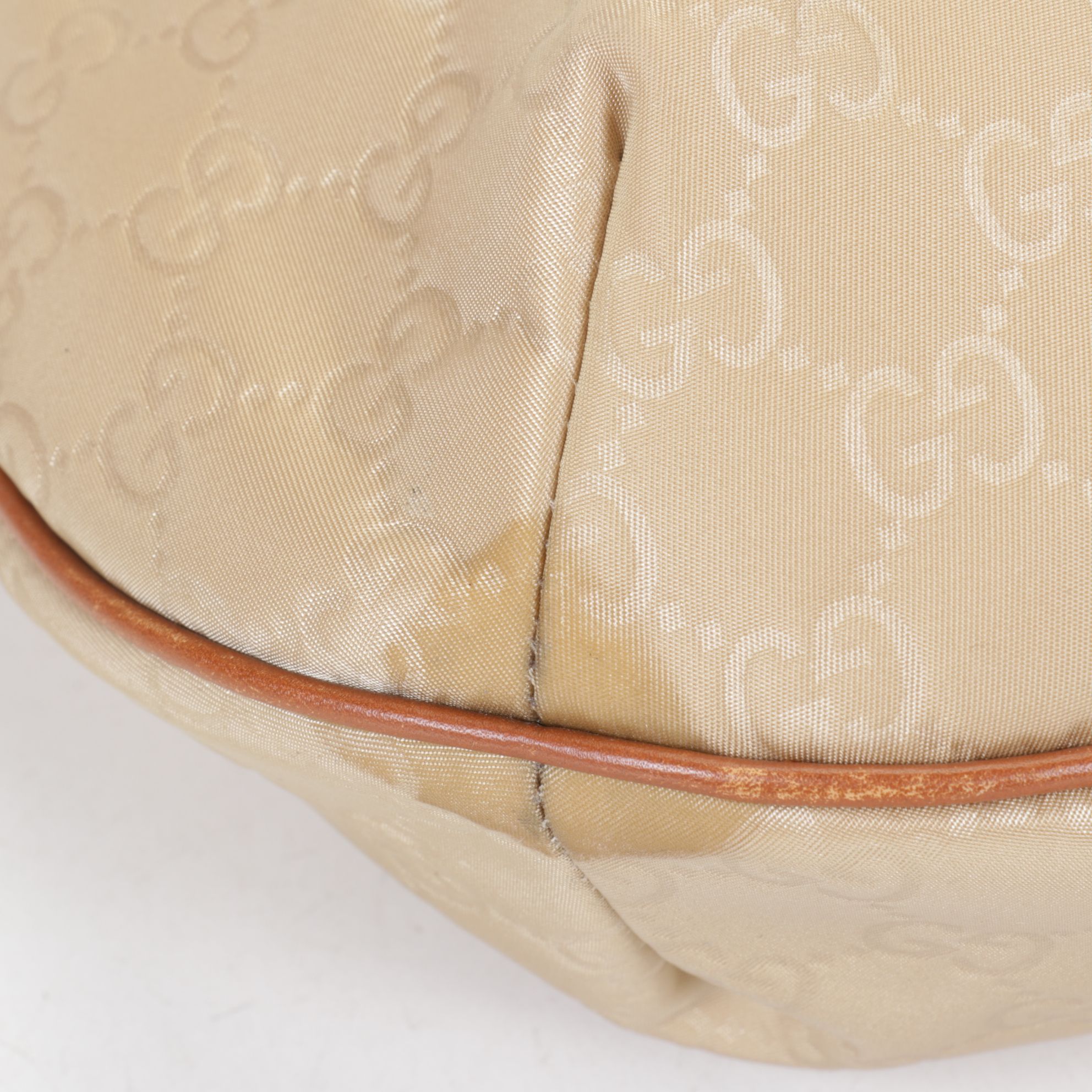 Gucci Hobo Shoulder Bag in GG Nylon Canvas with Leather Trim