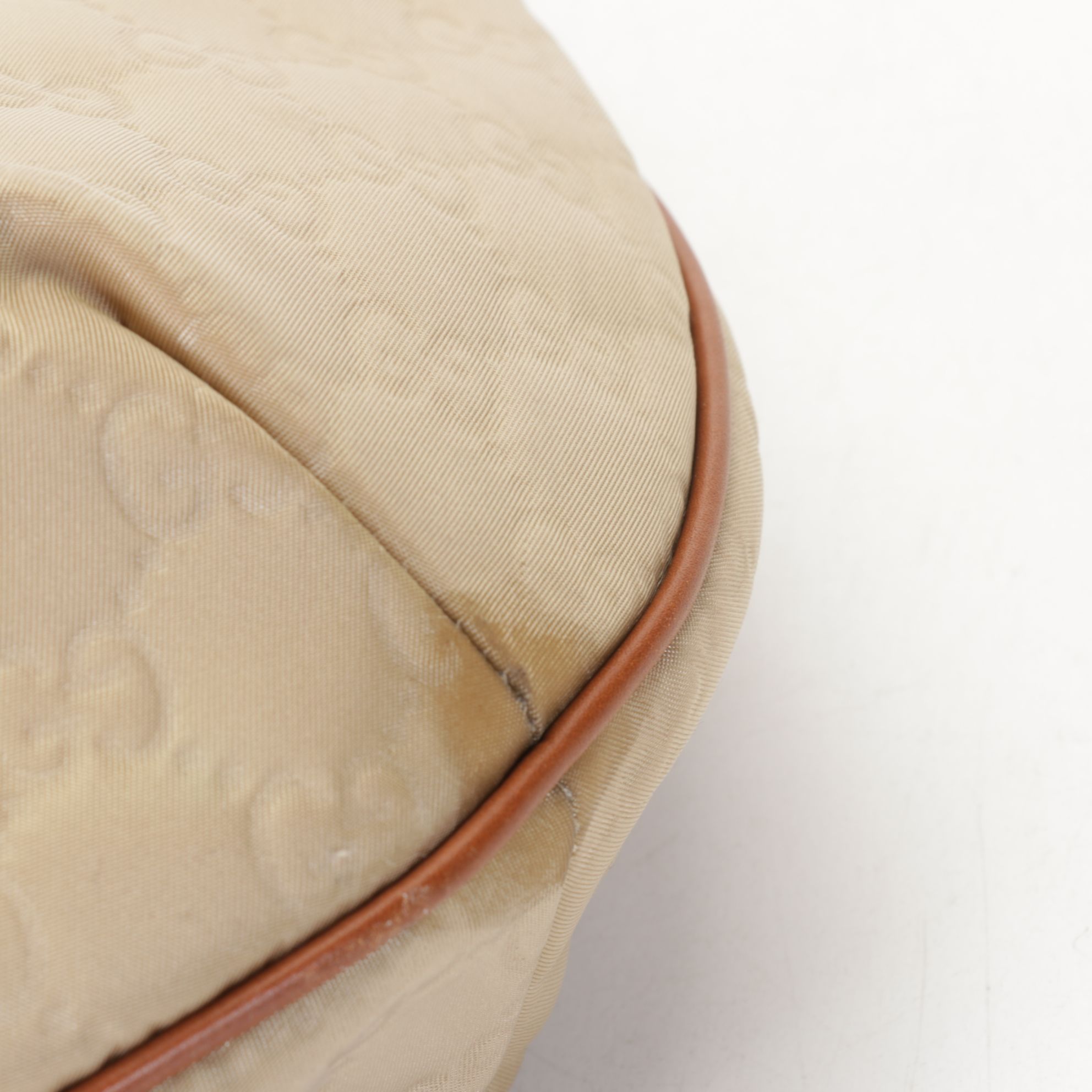 Gucci Hobo Shoulder Bag in GG Nylon Canvas with Leather Trim