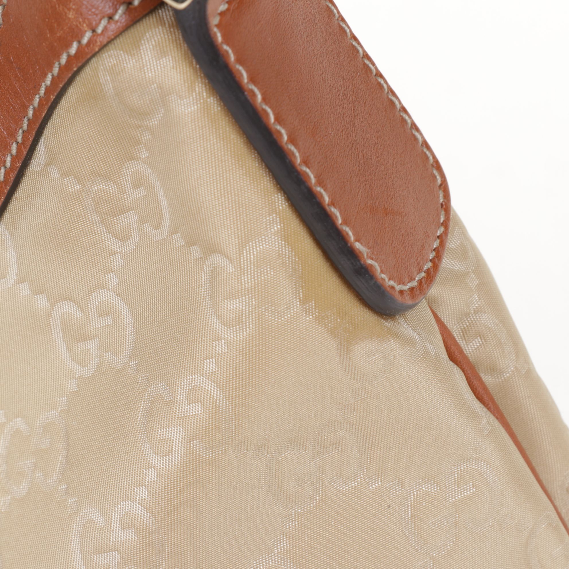 Gucci Hobo Shoulder Bag in GG Nylon Canvas with Leather Trim