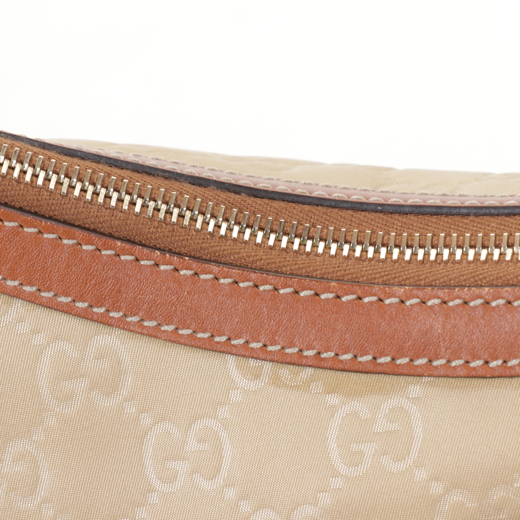 Gucci Hobo Shoulder Bag in GG Nylon Canvas with Leather Trim