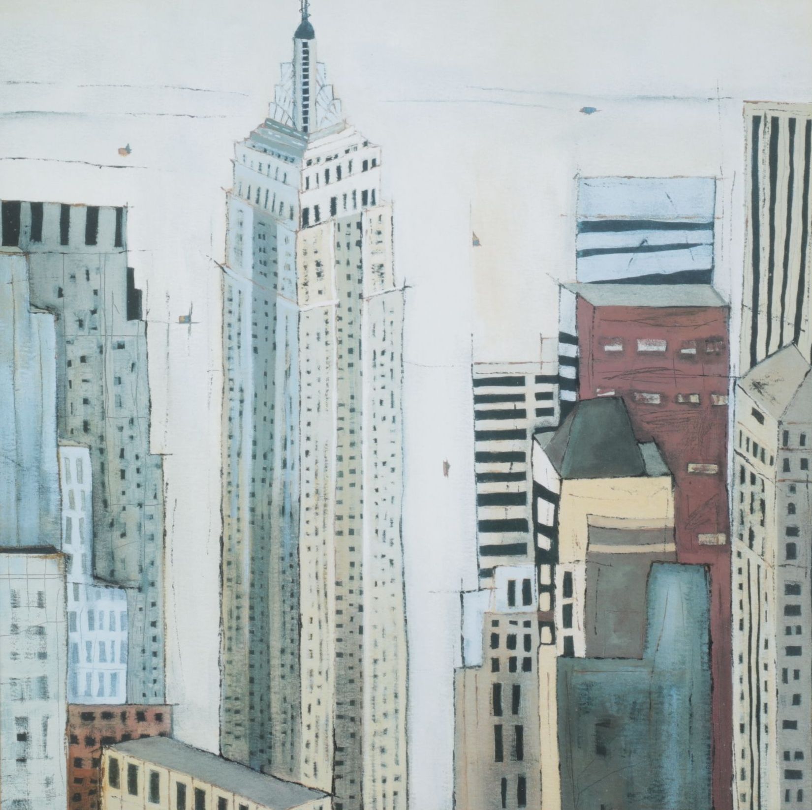 Offset Lithograph After Mary Calkins "Empire State Building", Early 21st Century