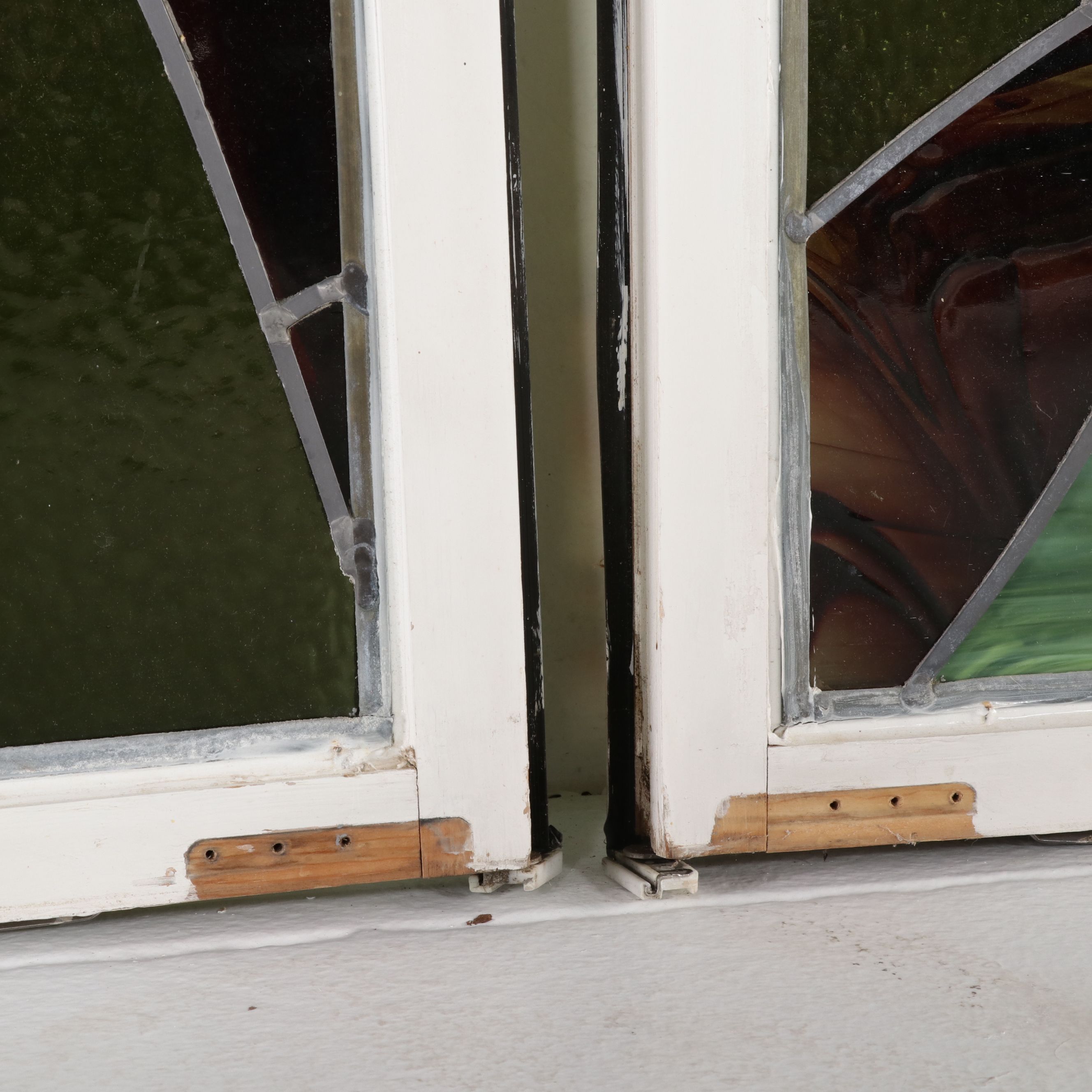 Pair of Handcrafted Stained Glass Windows