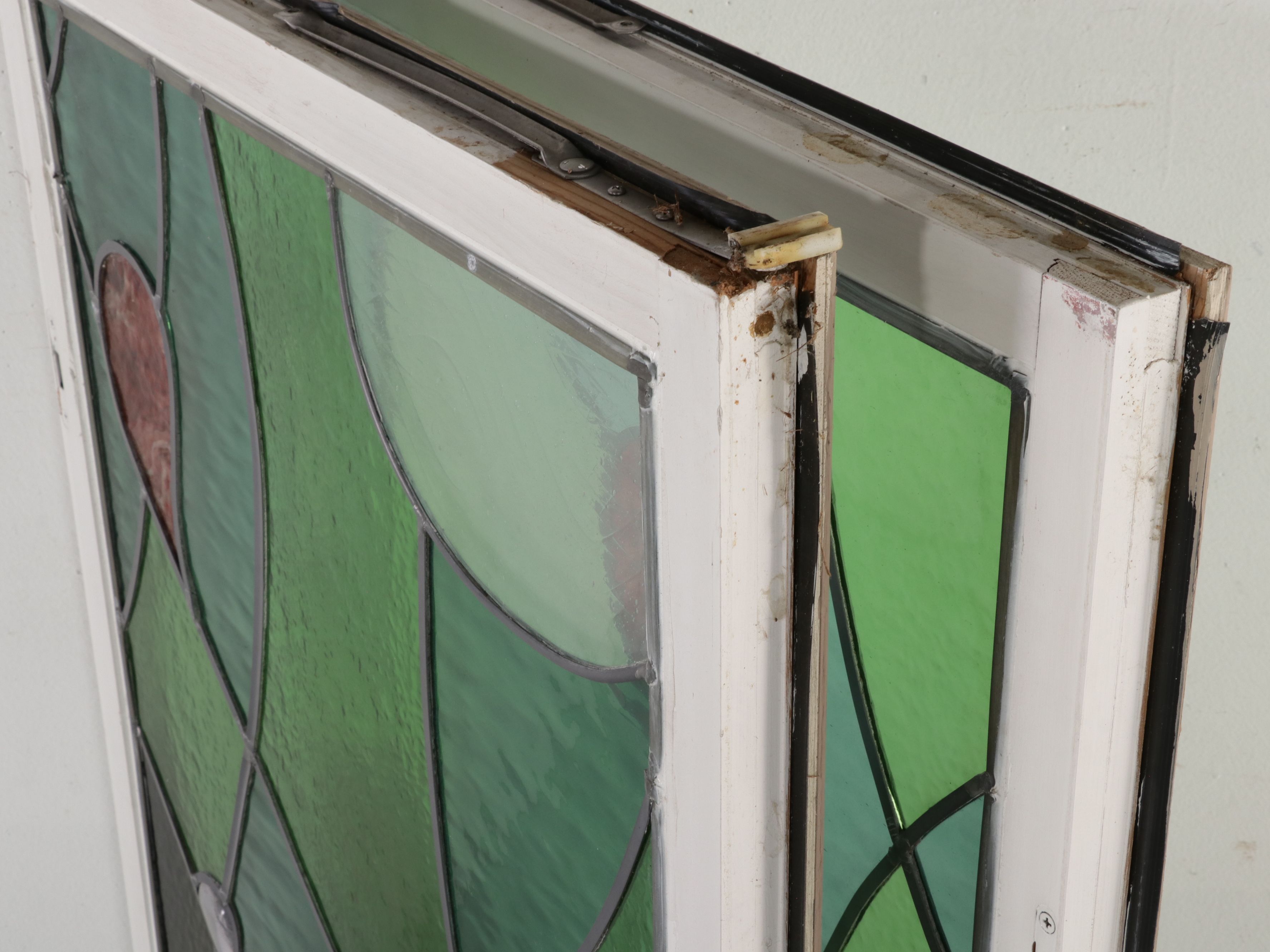Pair of Handcrafted Stained Glass Windows