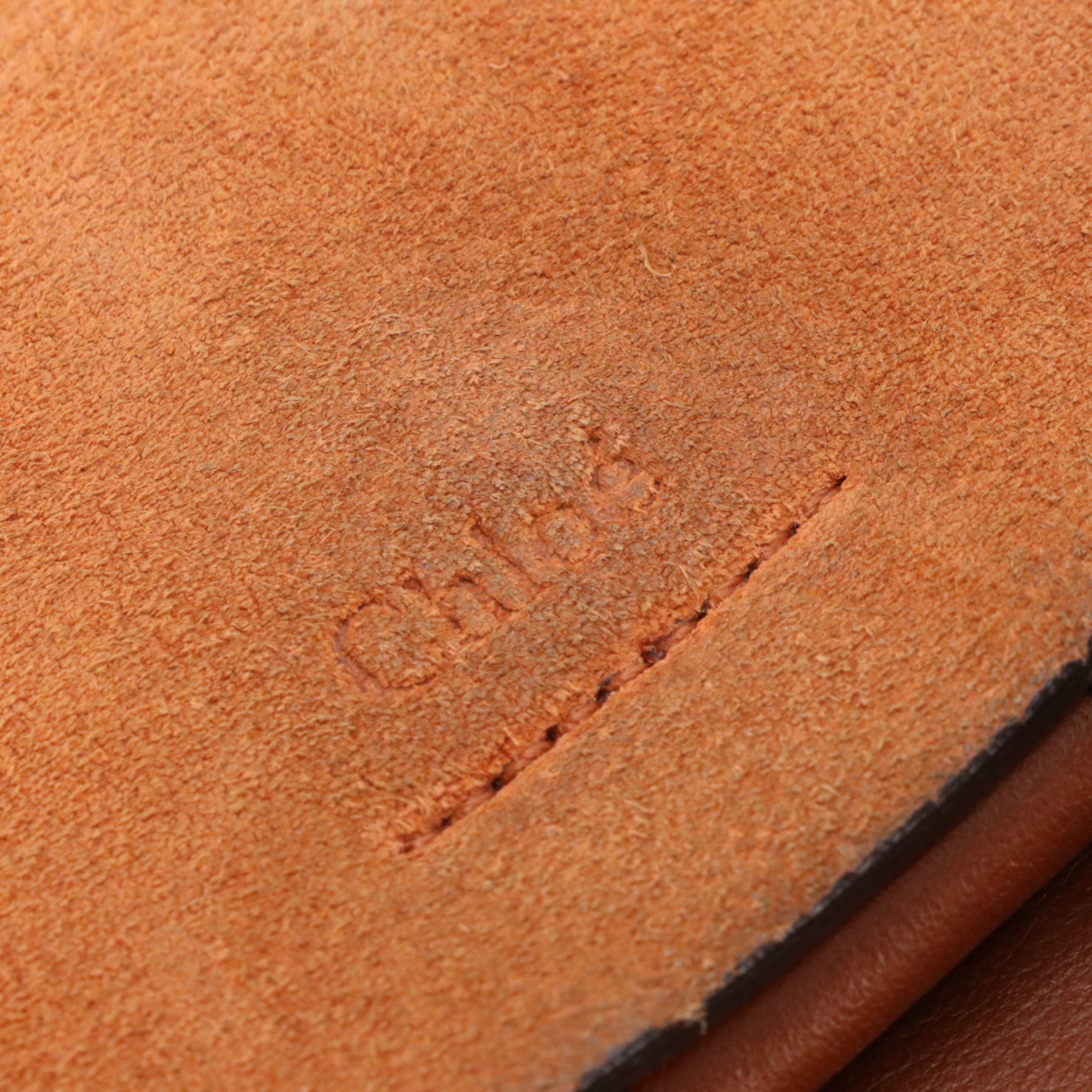 Chloé Large Faye Shoulder Bag in Tobacco Calfskin Leather and Suede