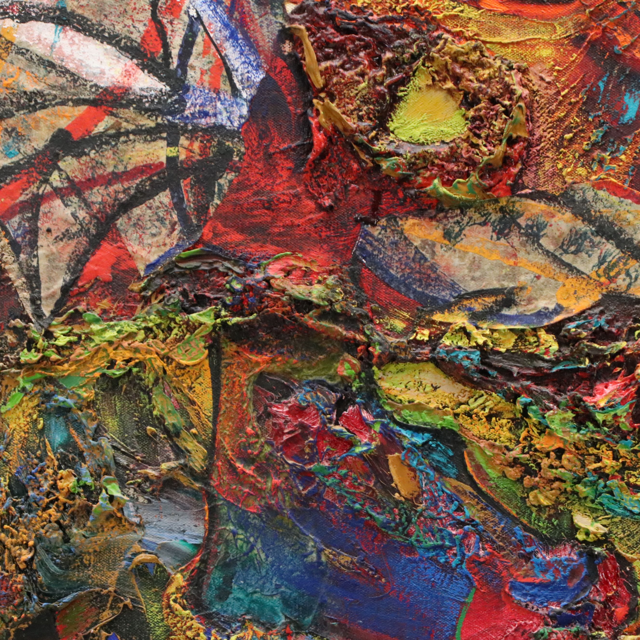 Josh Dayton Mixed Media Painting "According to Sir Hubert," 1992