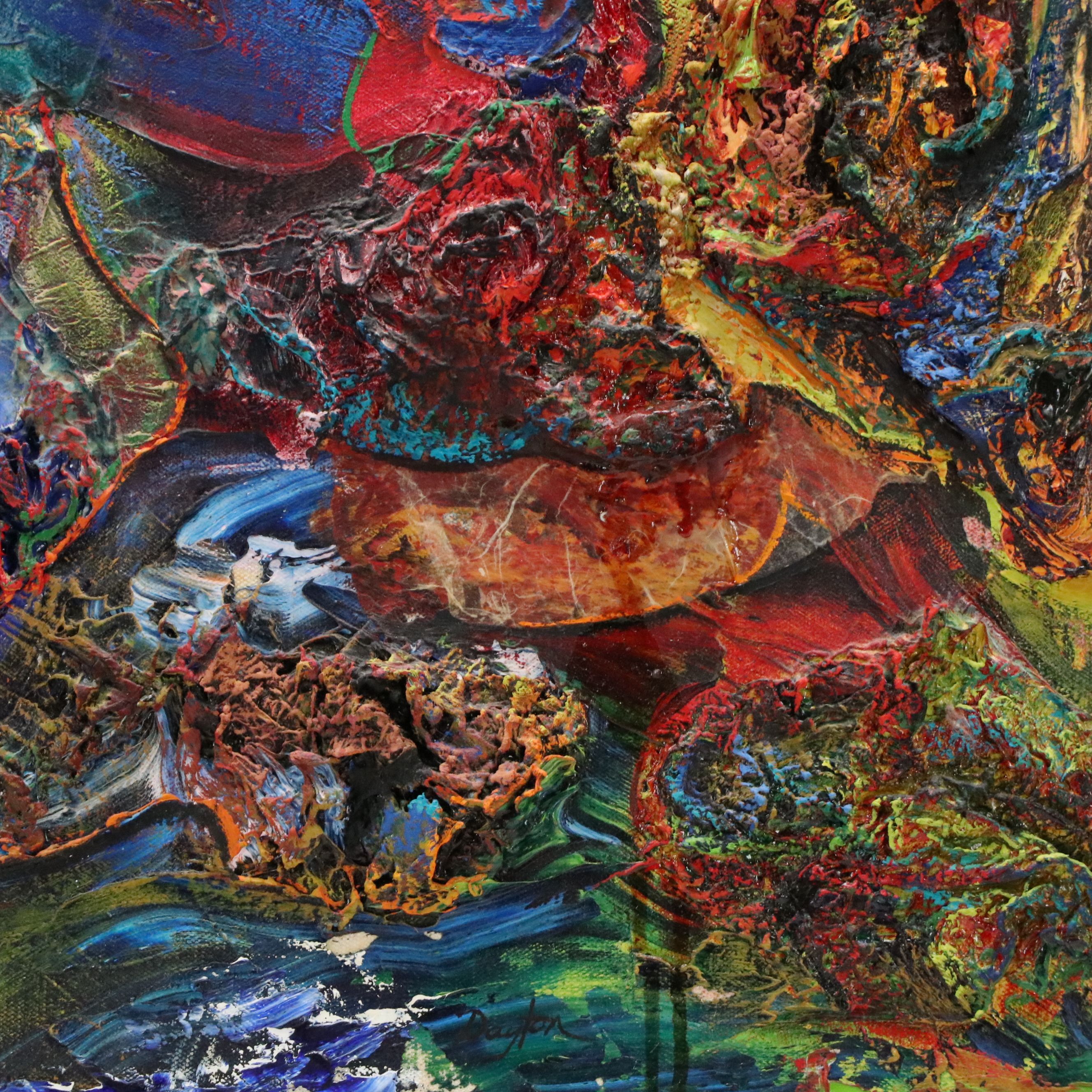 Josh Dayton Mixed Media Painting "According to Sir Hubert," 1992