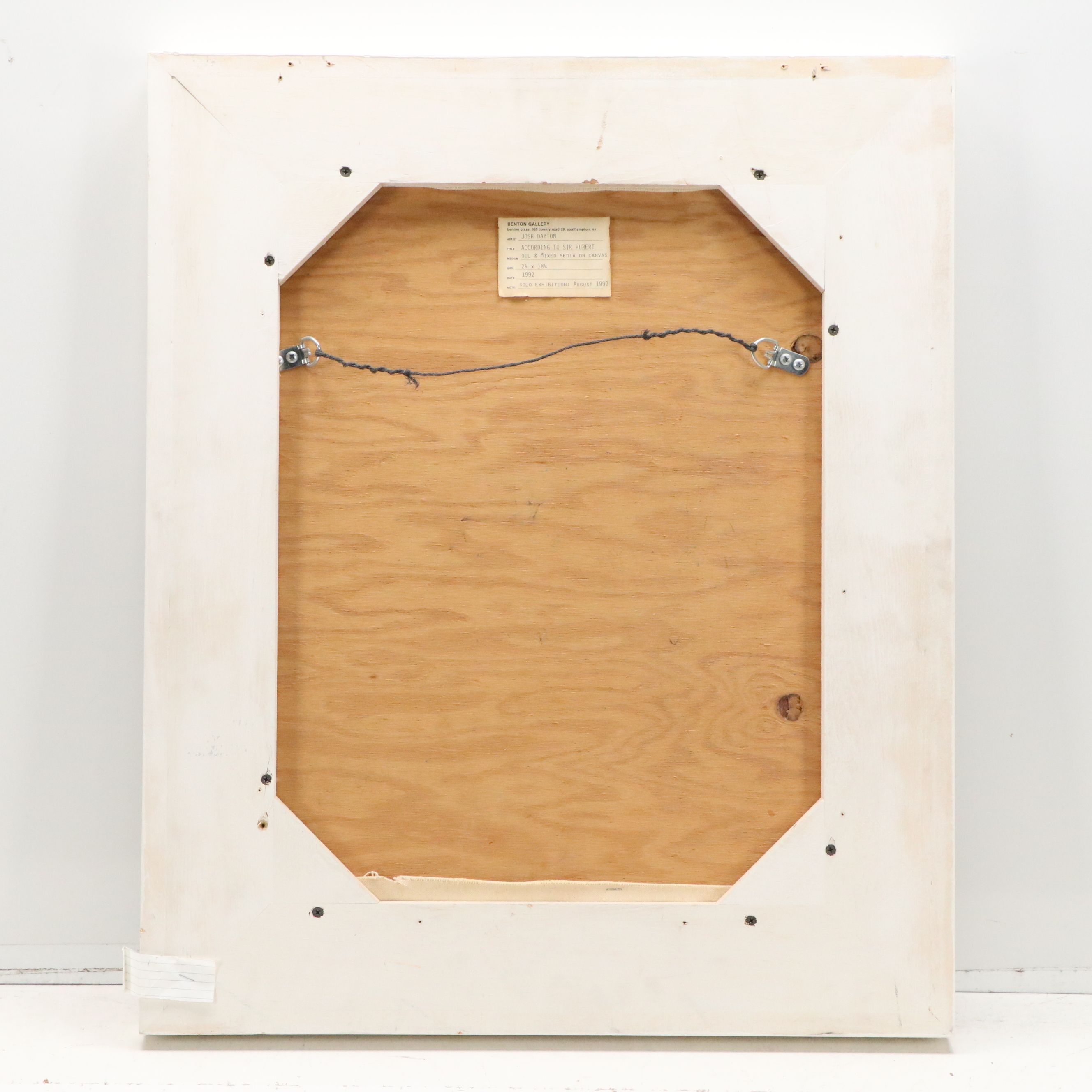 Josh Dayton Mixed Media Painting "According to Sir Hubert," 1992