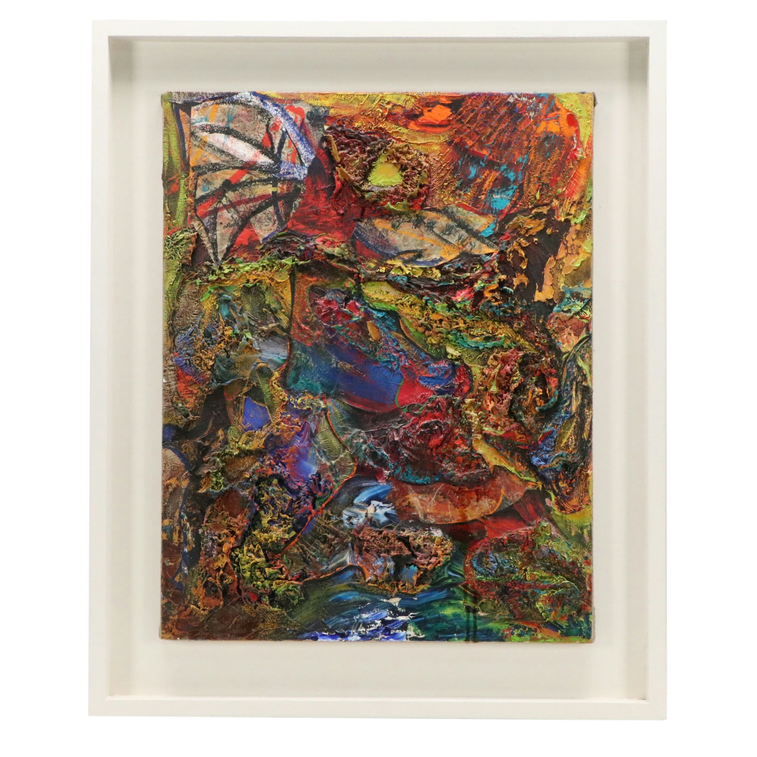 Josh Dayton Mixed Media Painting "According to Sir Hubert," 1992
