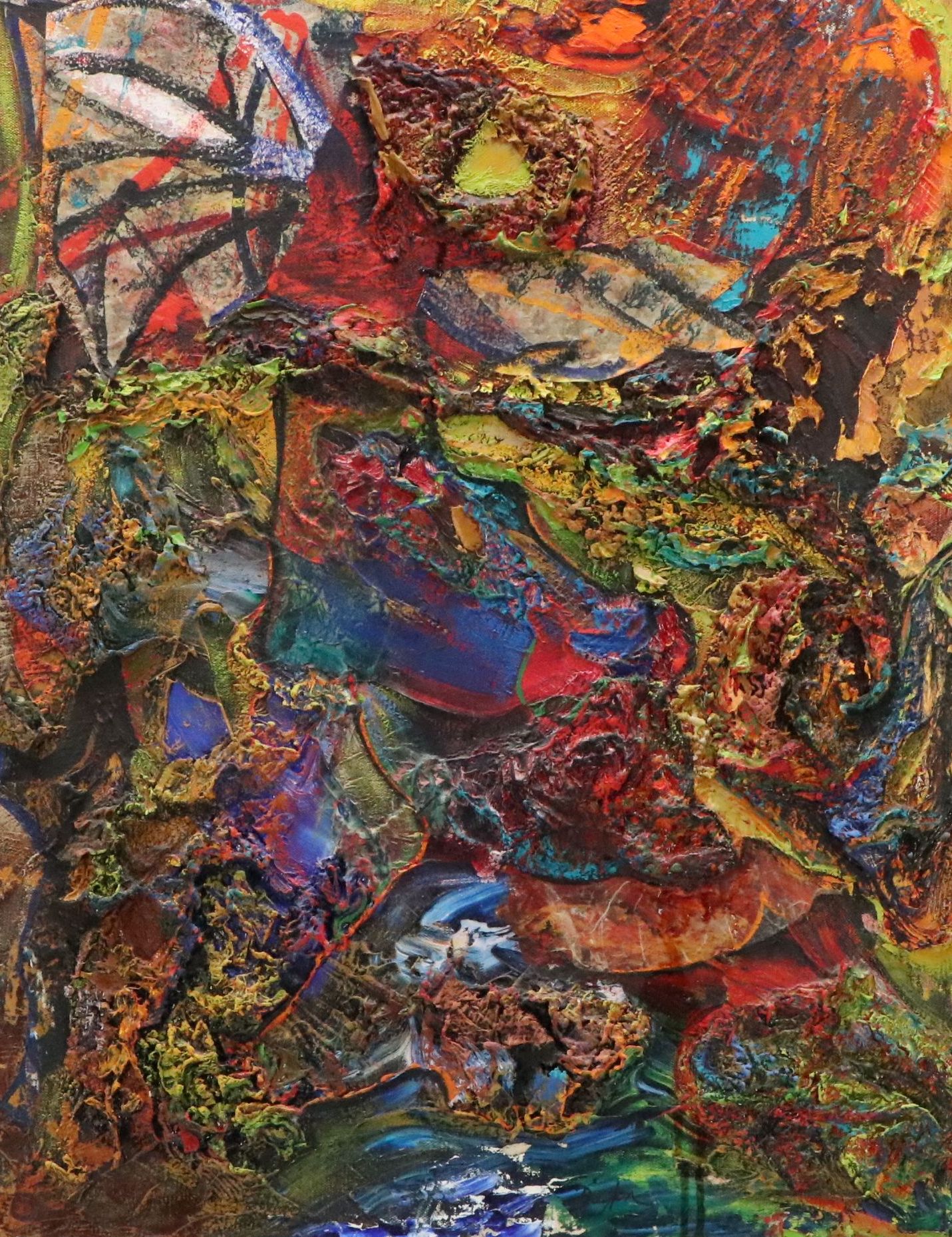 Josh Dayton Mixed Media Painting "According to Sir Hubert," 1992