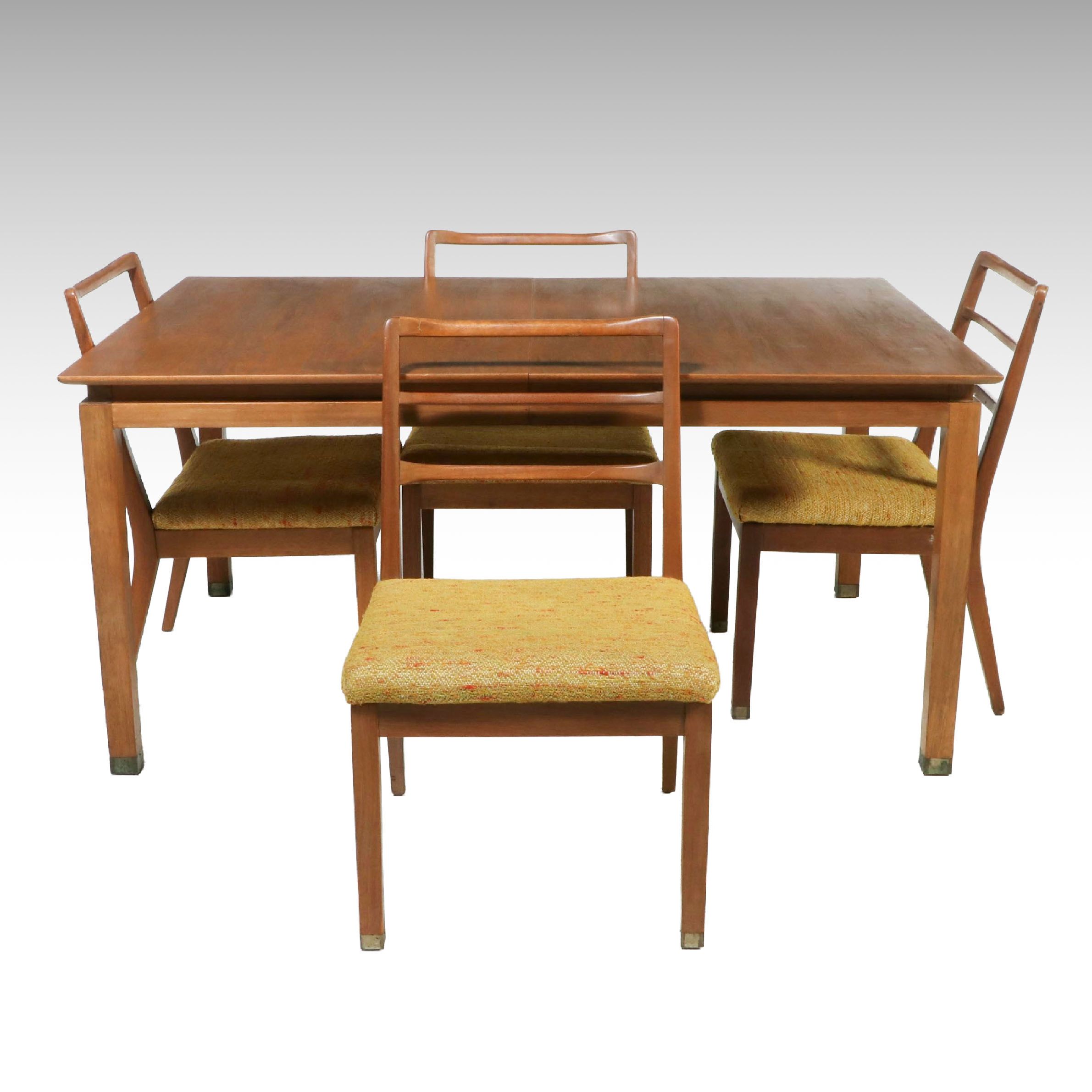Tomlinson Five-Piece Mid Century Modern Walnut Dining Set