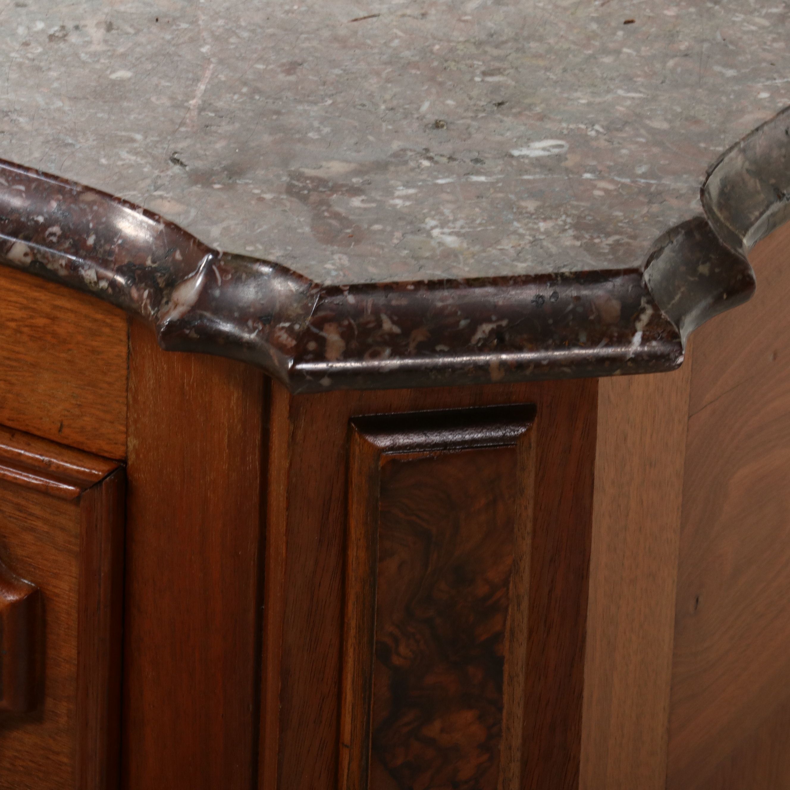 Eastlake Carved Walnut and Burled Buffet, Late 19th Century