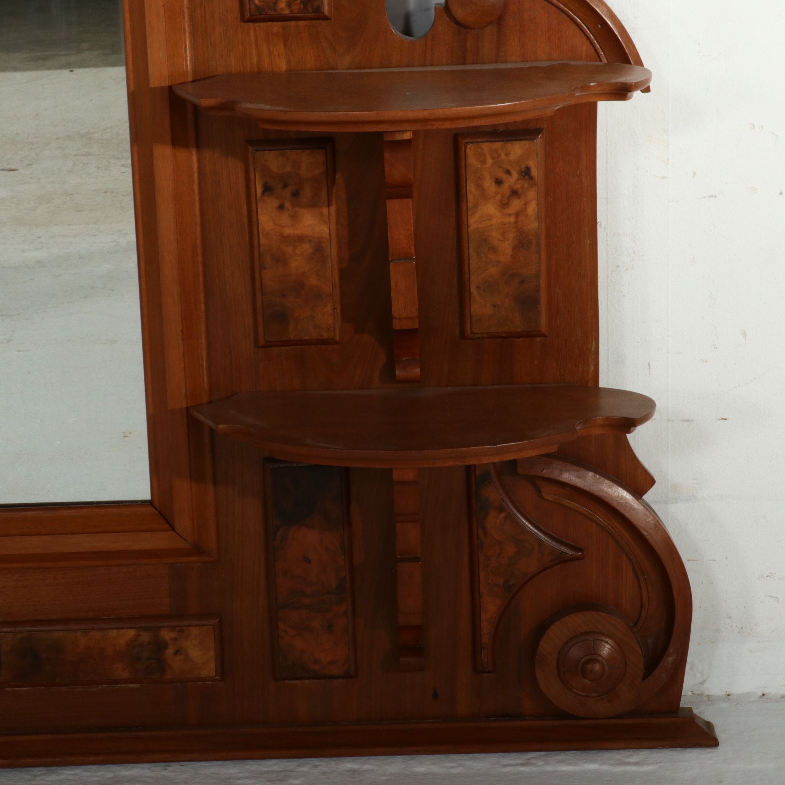 Eastlake Carved Walnut and Burled Buffet, Late 19th Century