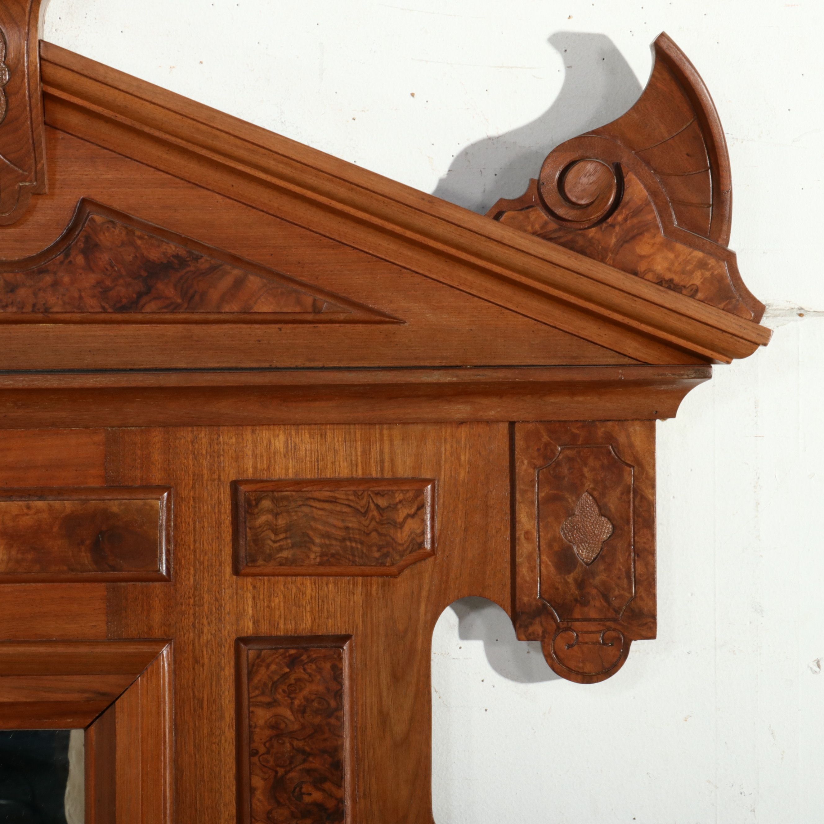 Eastlake Carved Walnut and Burled Buffet, Late 19th Century