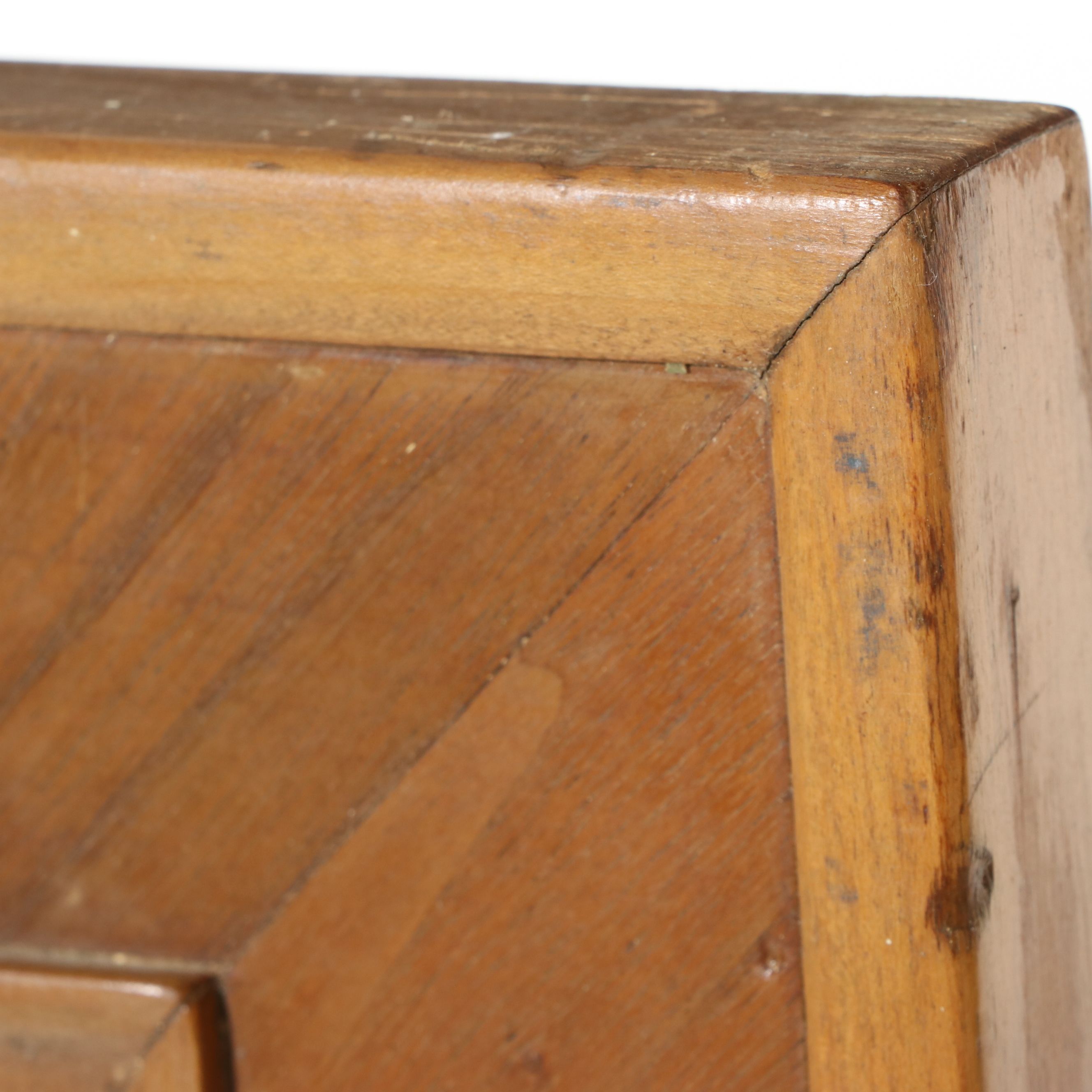 Mid Century Modern Walnut Parquetry Wall Mirror, Mid-20th Century