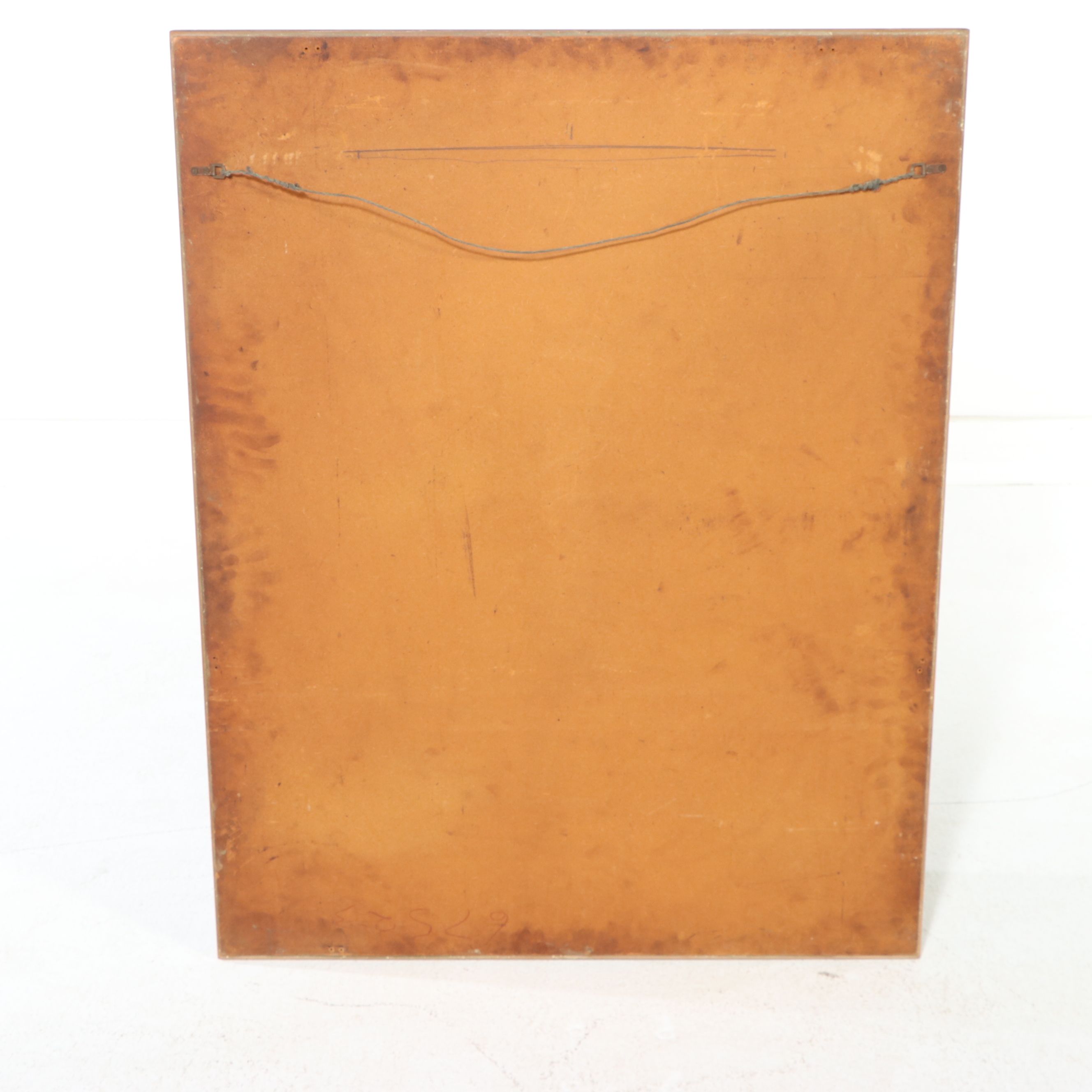 Mid Century Modern Walnut Parquetry Wall Mirror, Mid-20th Century