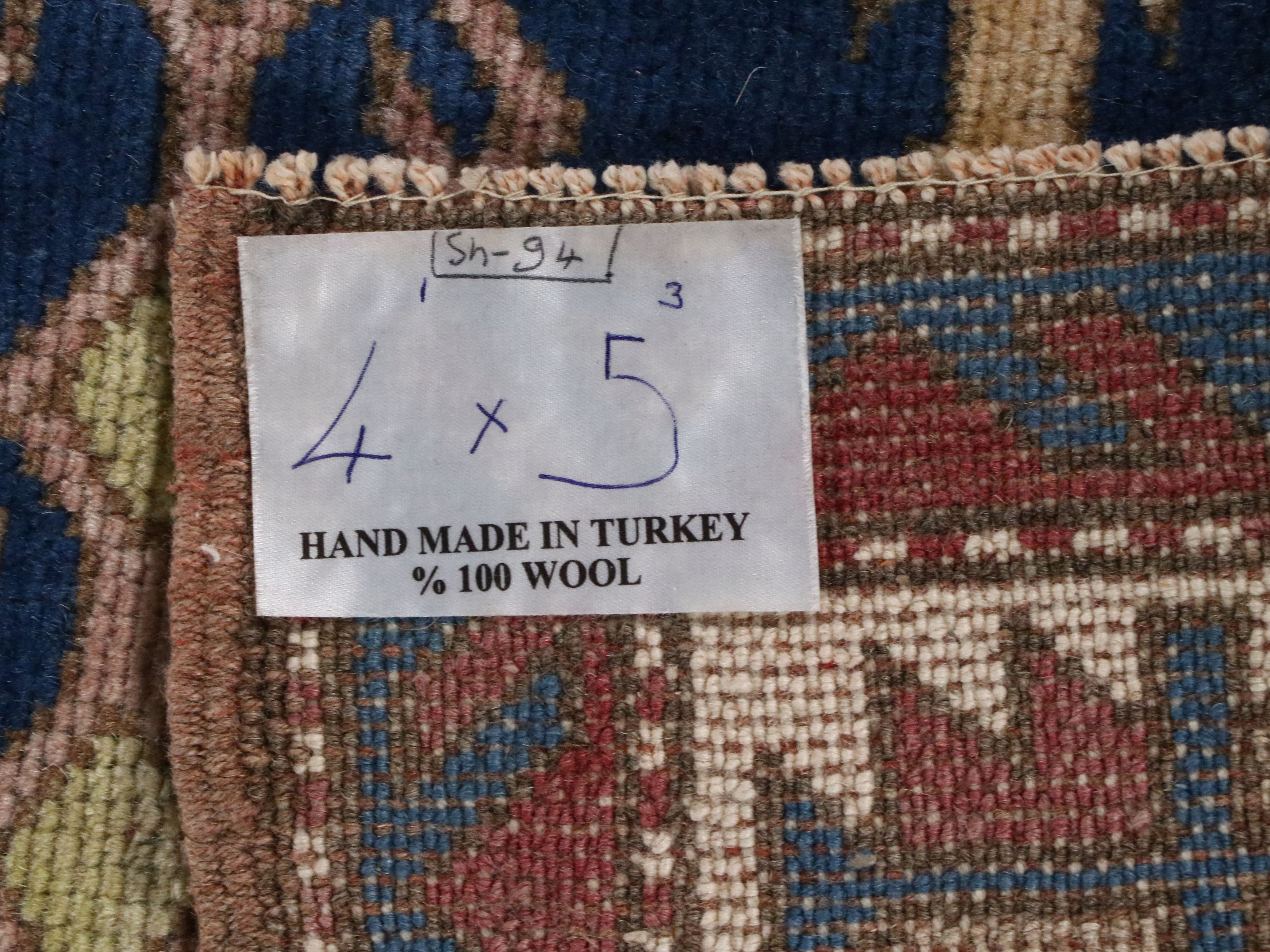 4'1 x 5'4 Hand-Knotted Caucasian Kazak Area Rug