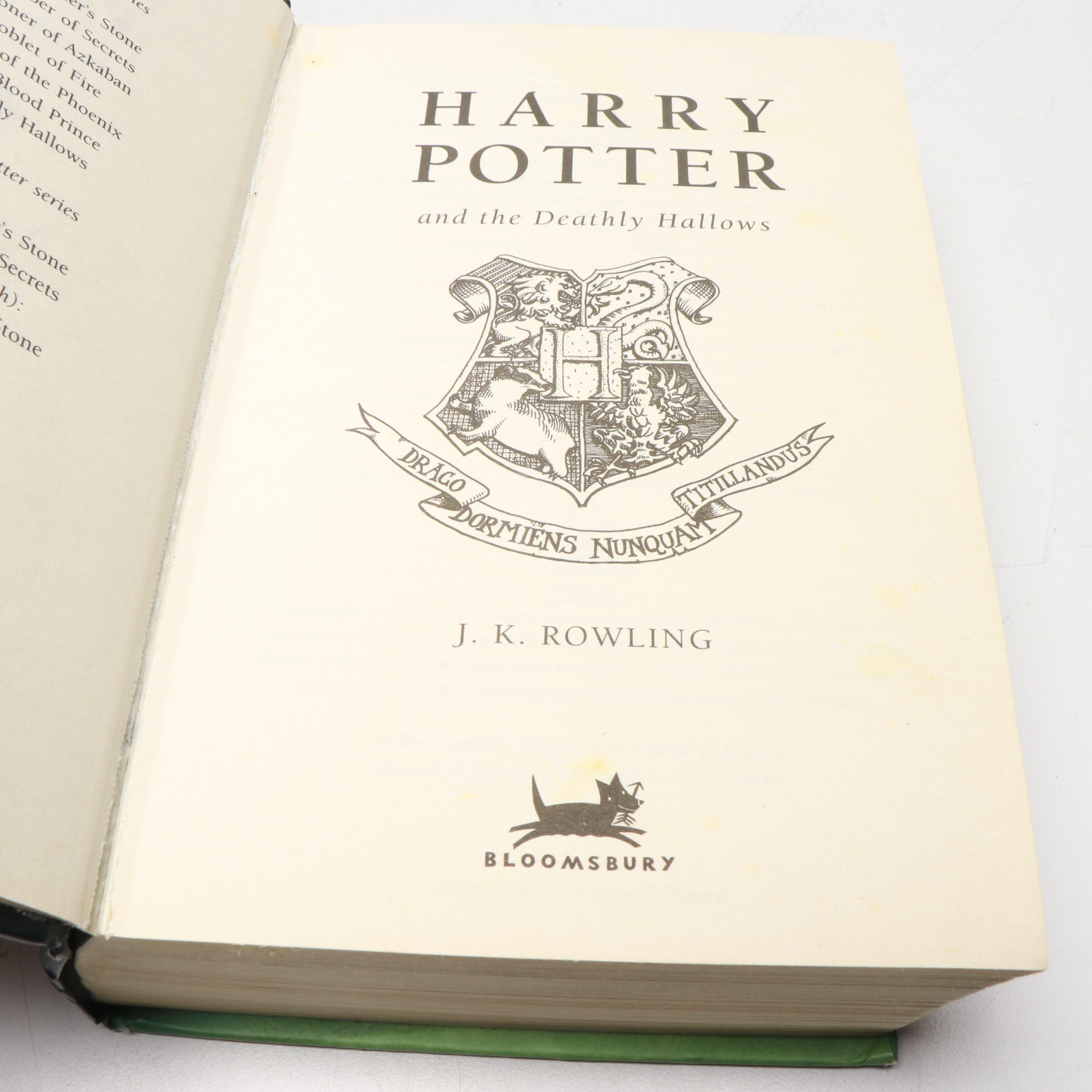 First UK Edition "Harry Potter and the Deathly Hallows" by J. K. Rowling