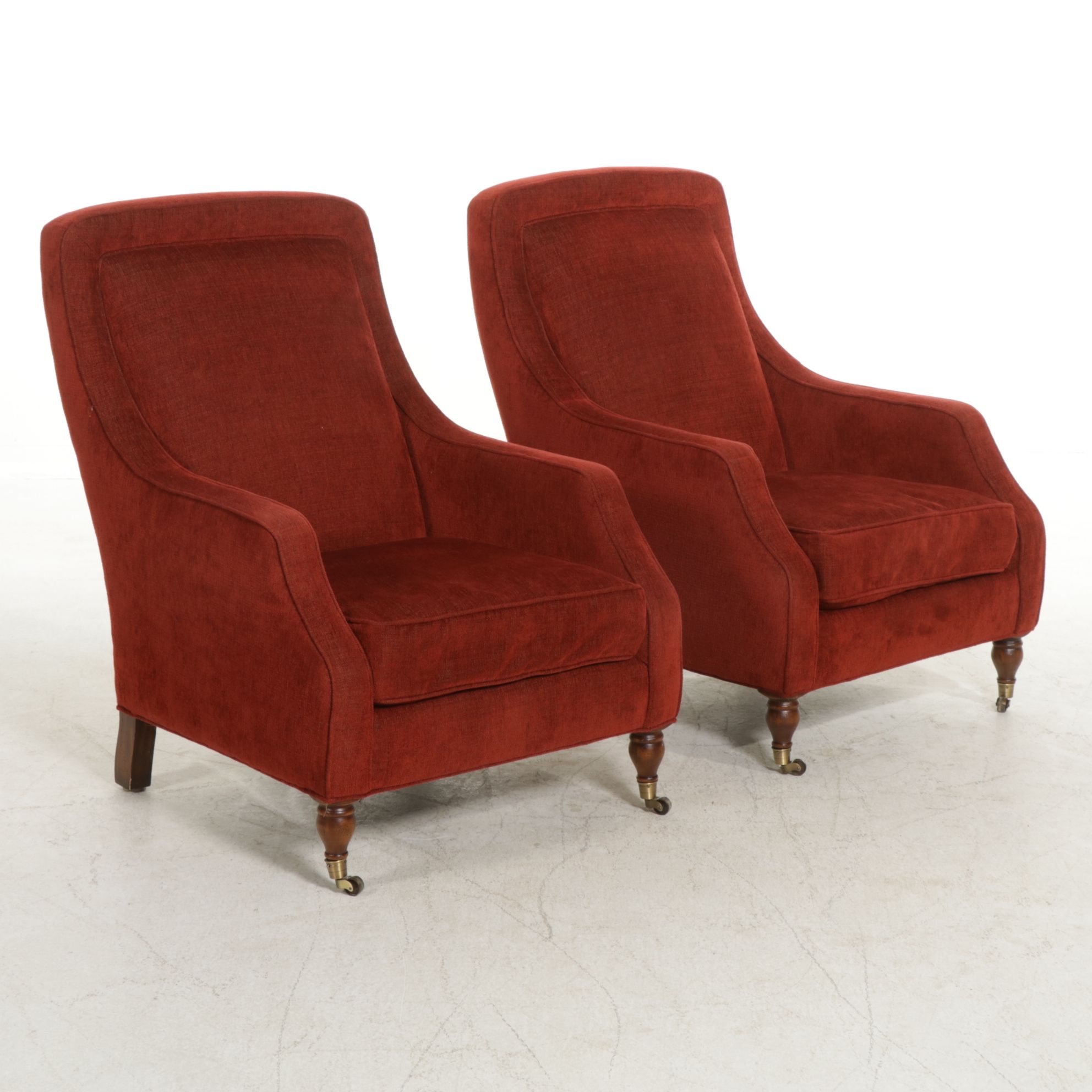 Pair of Vanguard Upholstered Armchairs, 21st Century