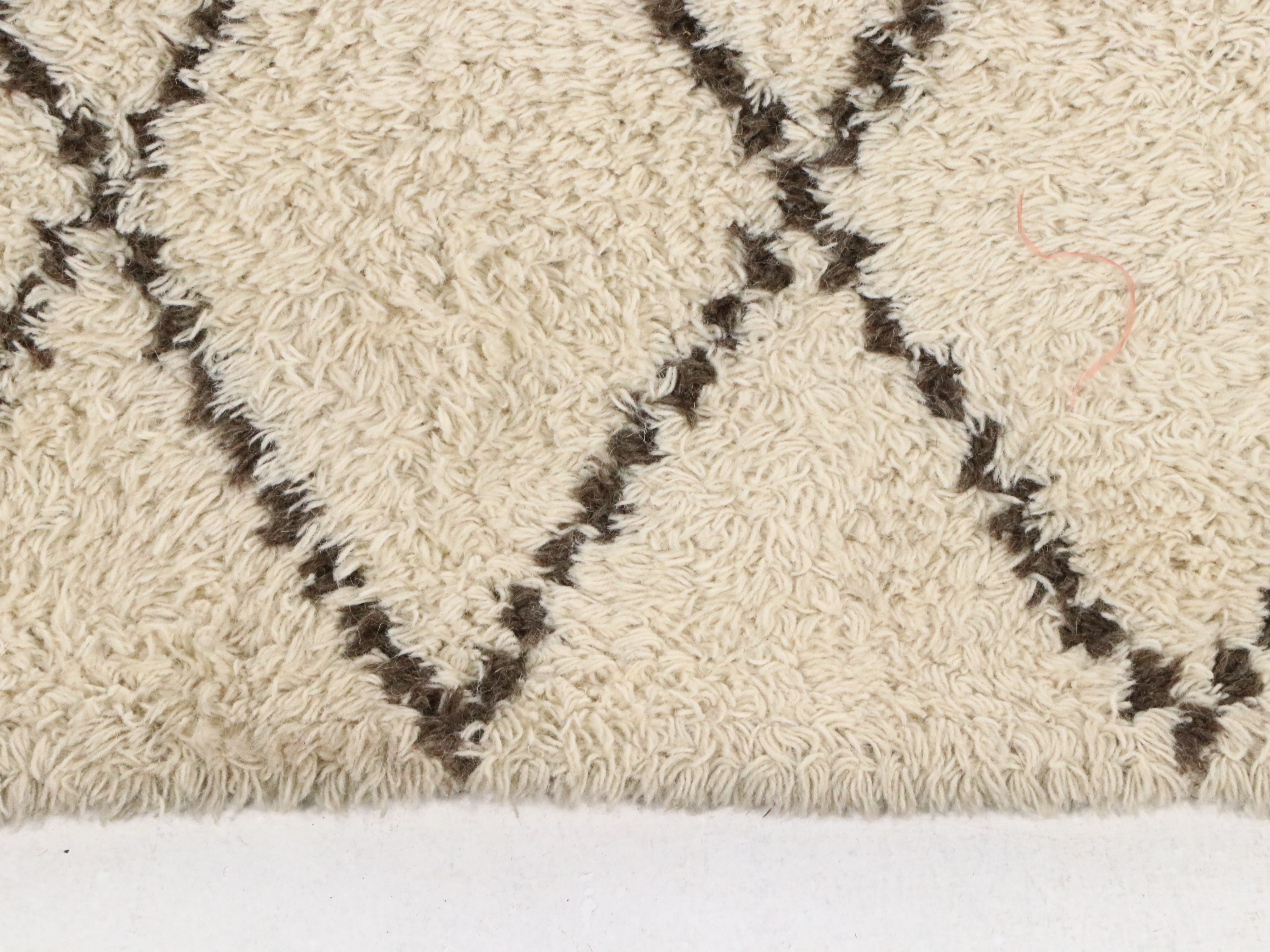 4'10 x 8'2 Hand-Knotted Moroccan Beni Ourain Shag Style Area Rug