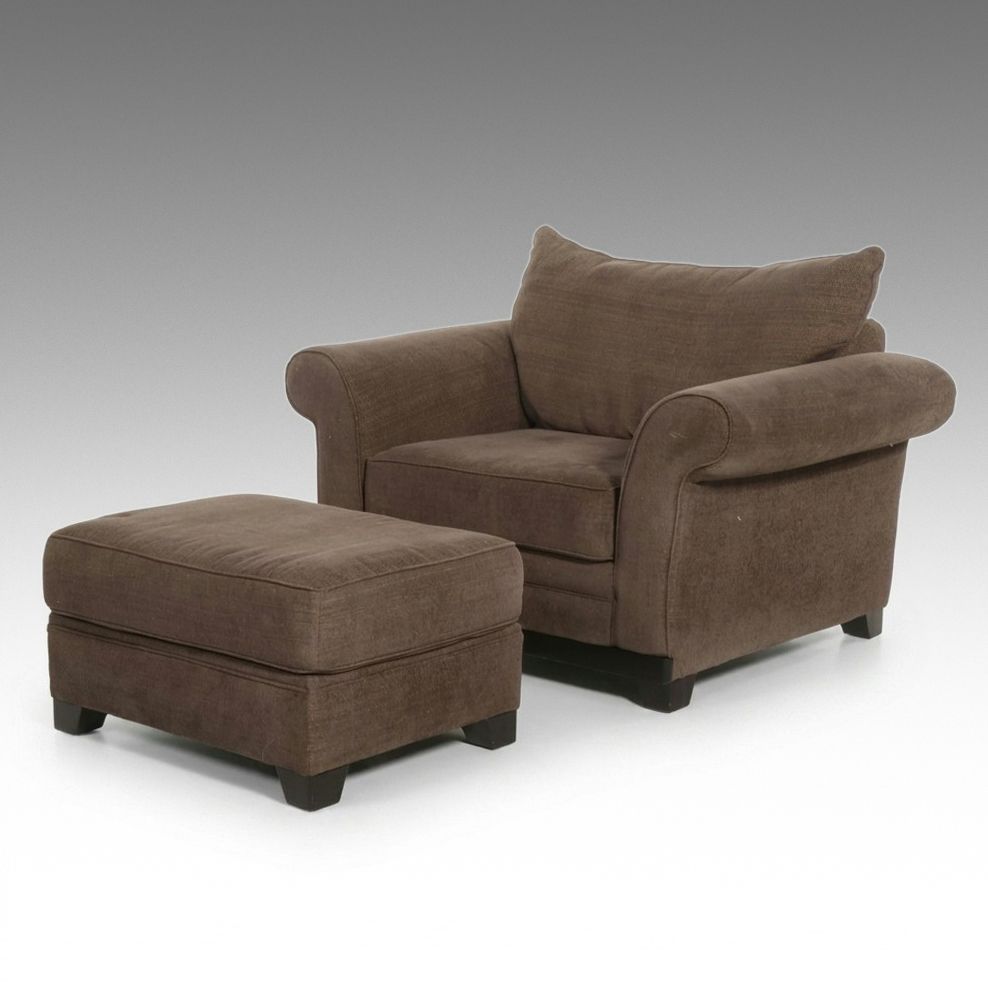 United Furniture Oversize Upholstered Armchair and Ottoman, 2013