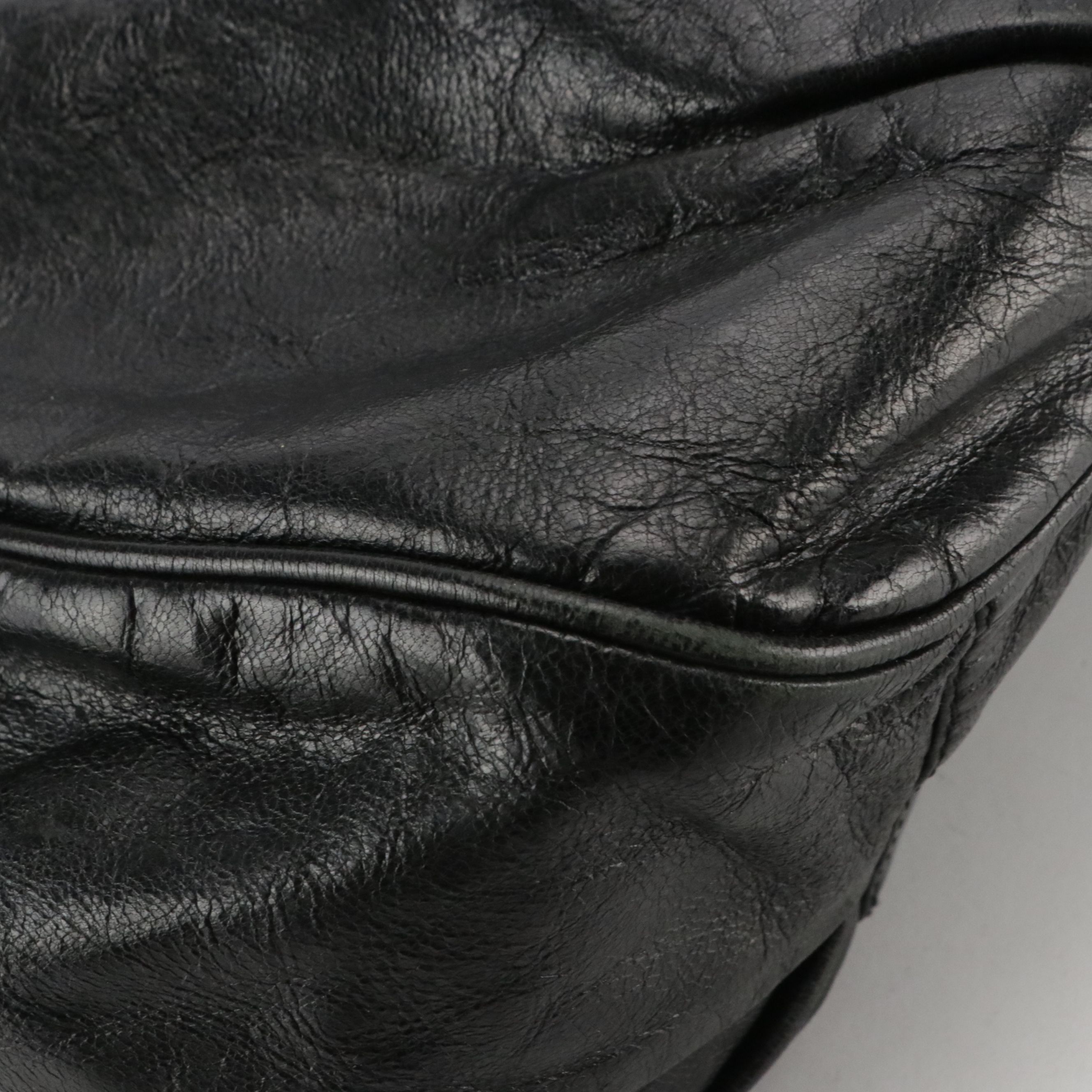 Valentino Garavani Side Bow Accented Satchel Bag in Crinkled Calfskin Leather