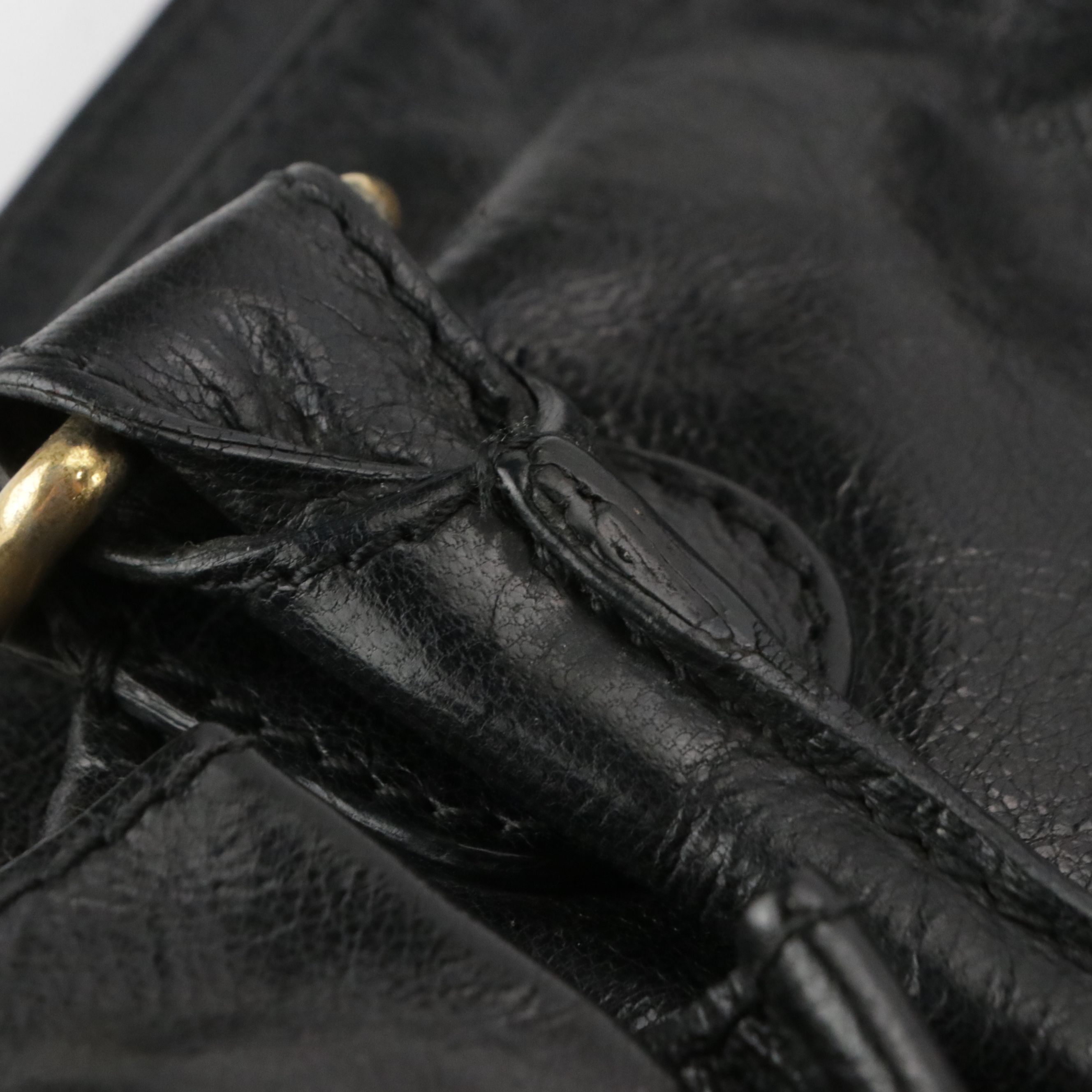 Valentino Garavani Side Bow Accented Satchel Bag in Crinkled Calfskin Leather