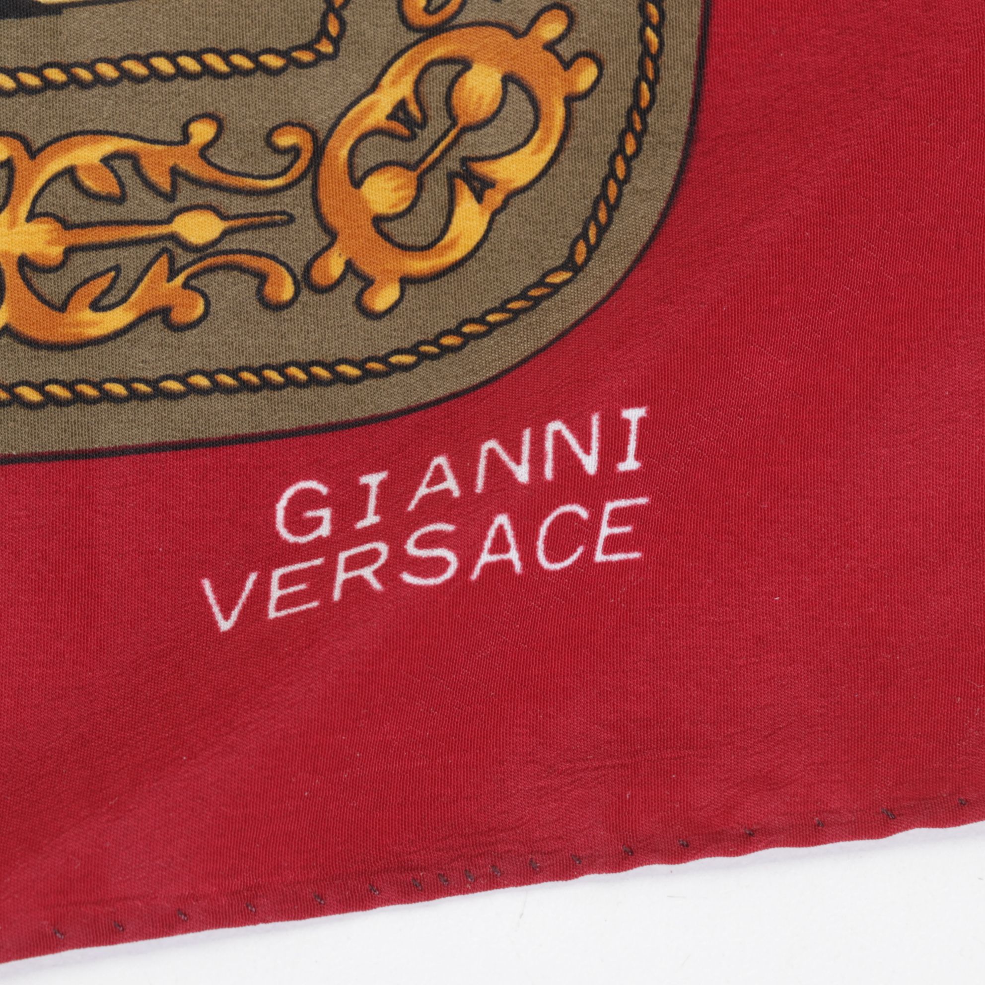 Gianni Versace Equestrian Fox Hunt Silk Scarf