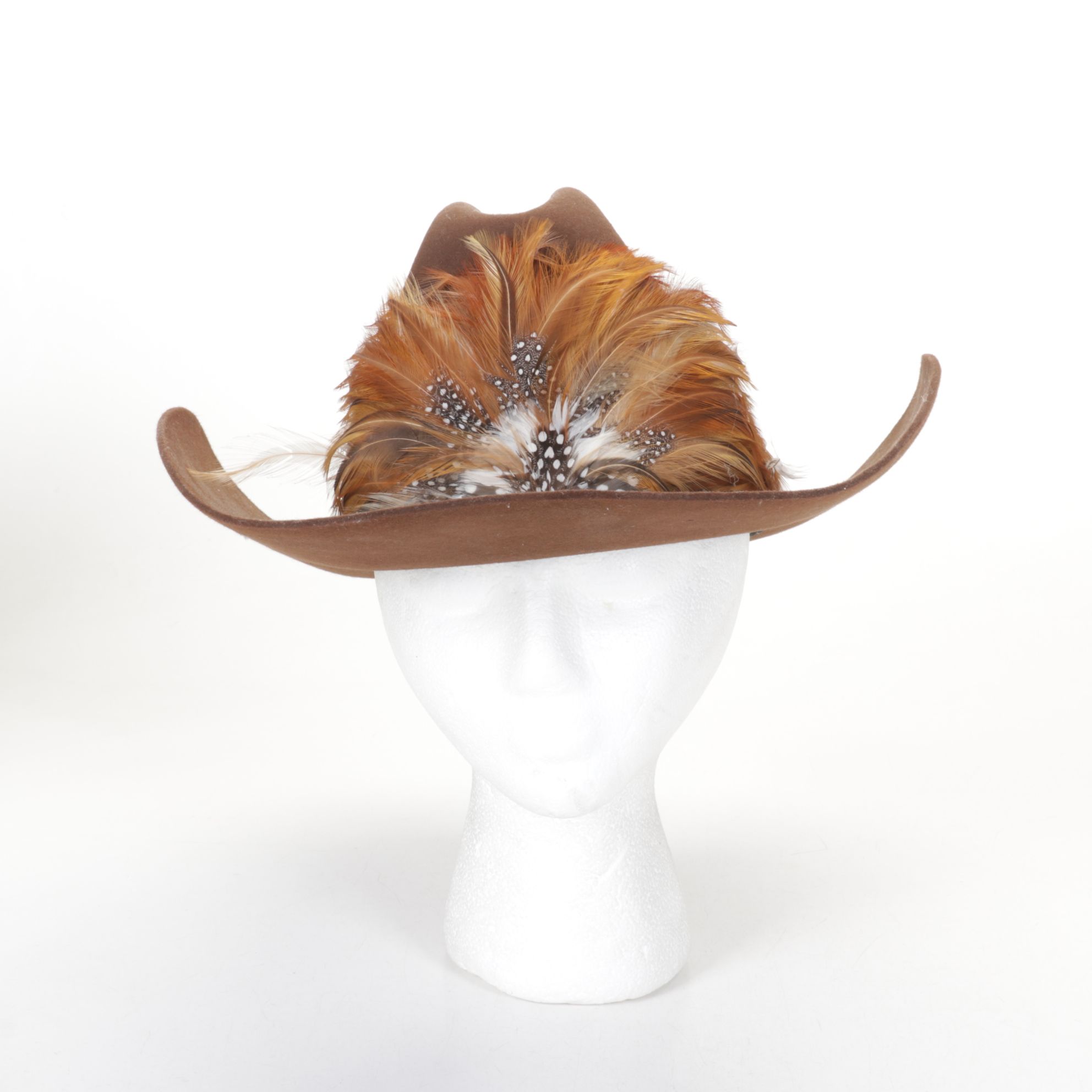 Resistol Stage Coach and Eddy Bros. Feather Motif and Silver Trim Western Hats