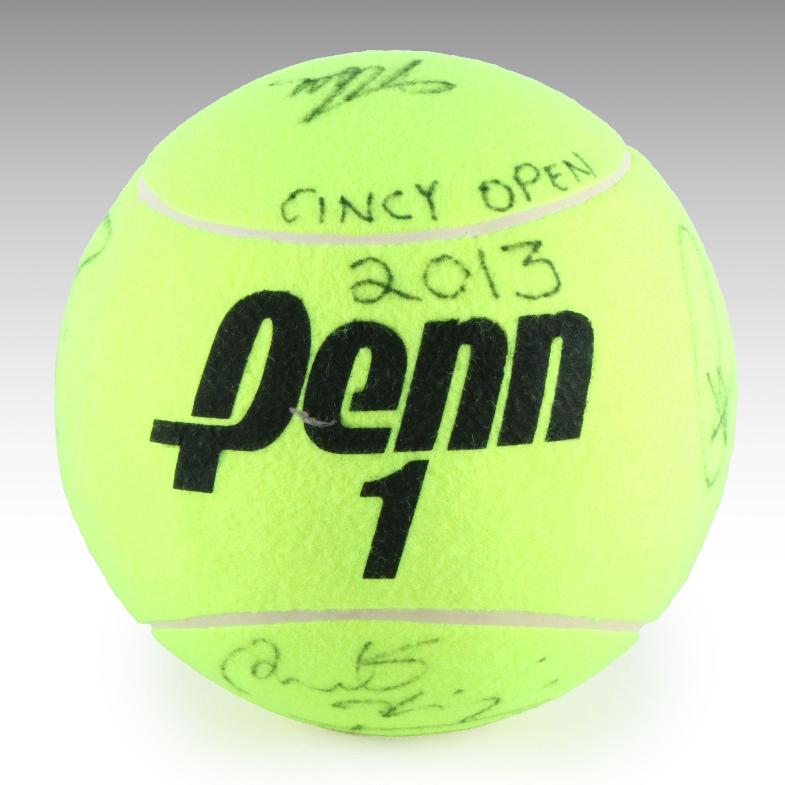 Rafael Nadal, David Ferrer, & More Signed 2013 Cincinnati Open Jumbo Tennis Ball