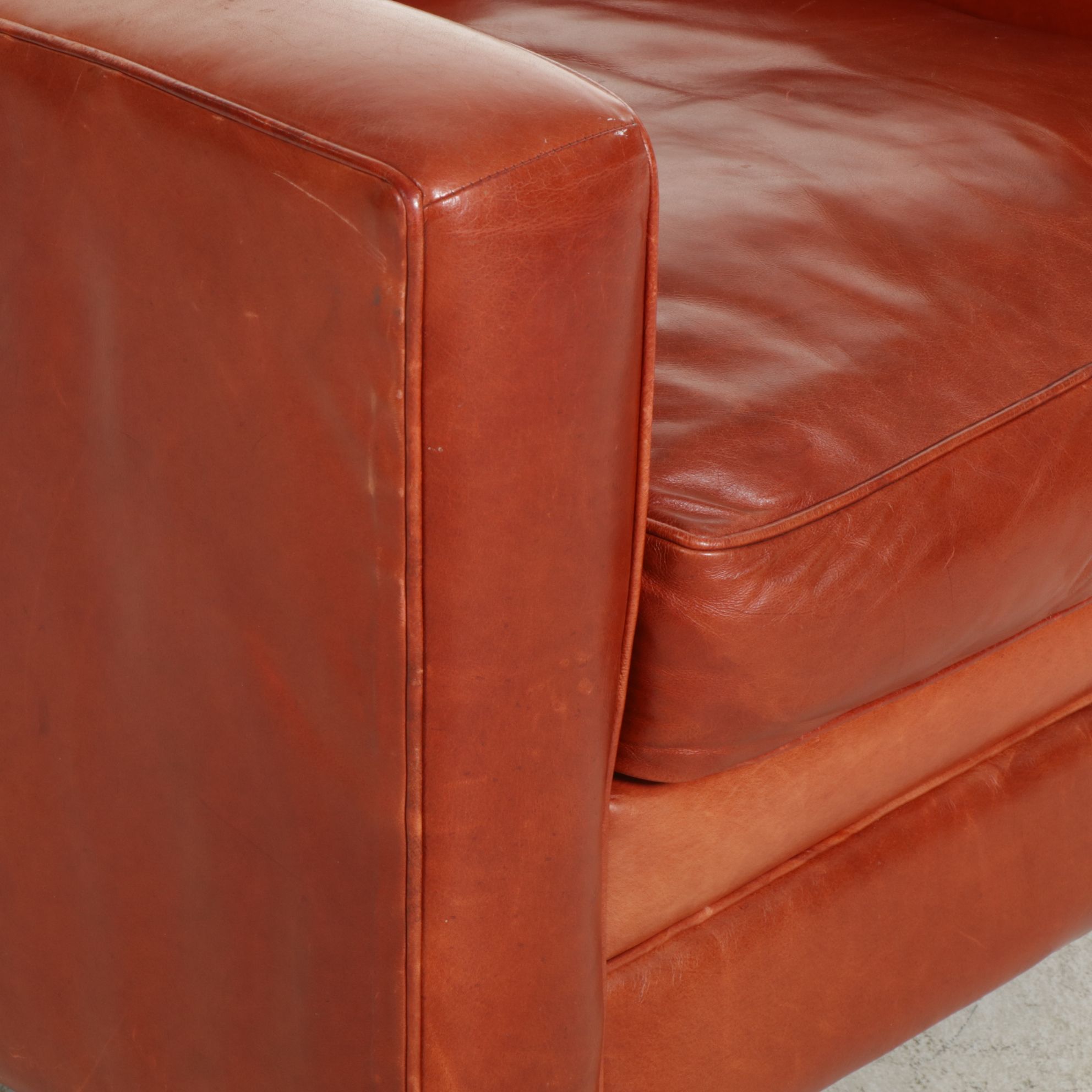 Bernhardt Modernist Leather Upholstered Armchair, 21st Century
