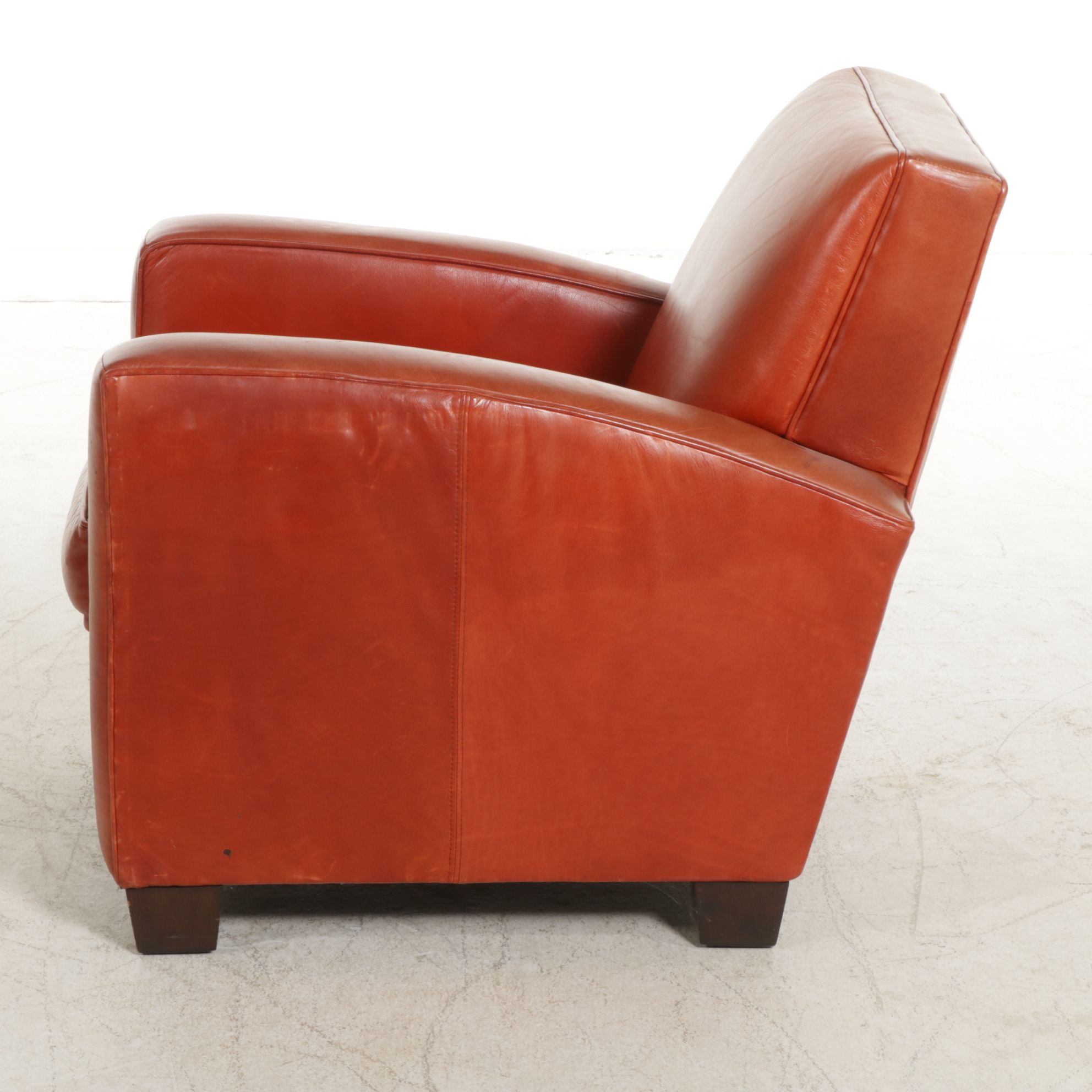 Bernhardt Modernist Leather Upholstered Armchair, 21st Century