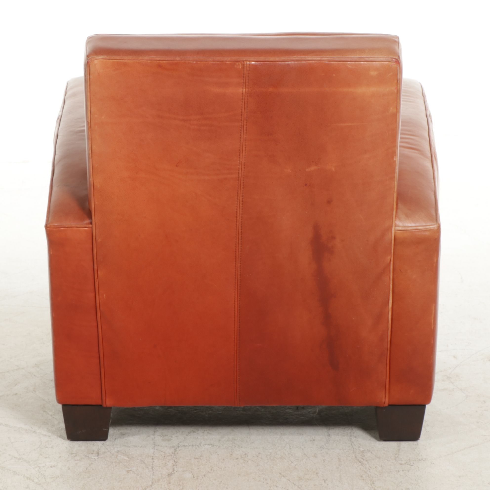 Bernhardt Modernist Leather Upholstered Armchair, 21st Century