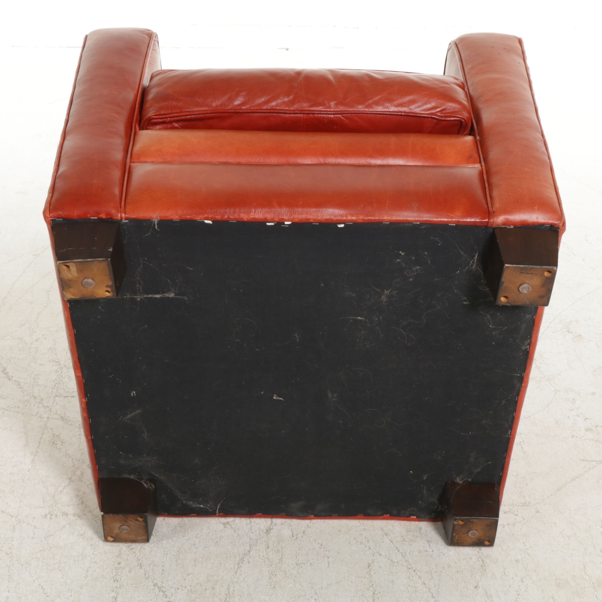 Bernhardt Modernist Leather Upholstered Armchair, 21st Century