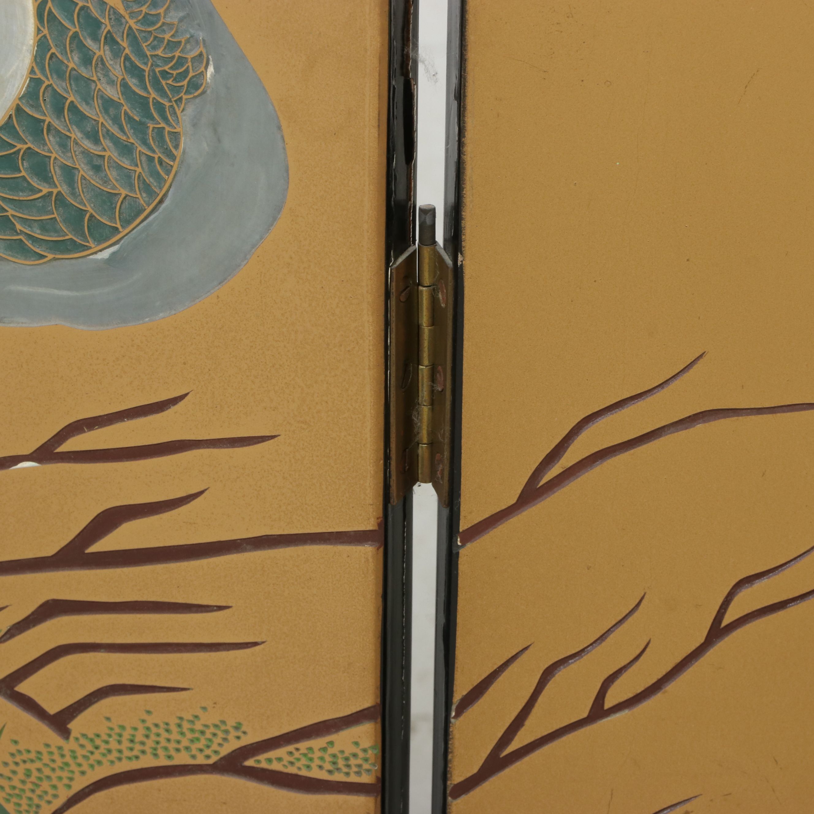 Chinese Four-Panel Reversible Lacquered Room Divider, Late 20th Century