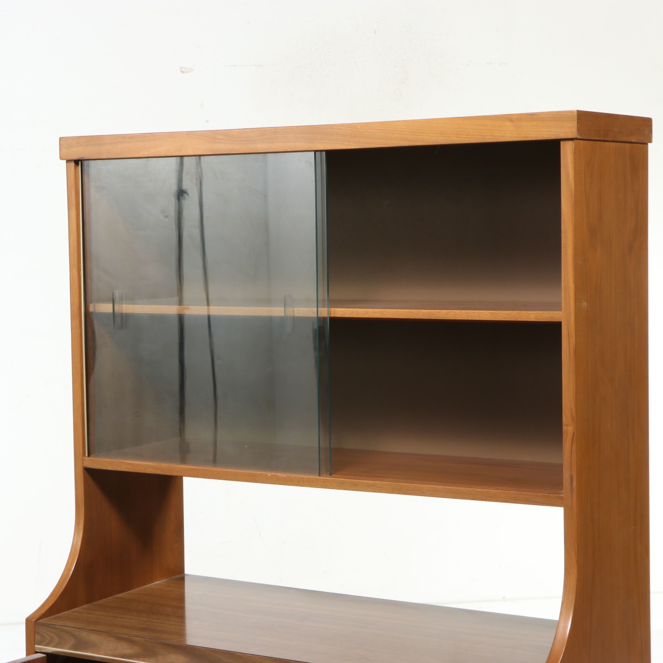 Mid Century Modern Walnut China Cabinet, Mid-20th Century
