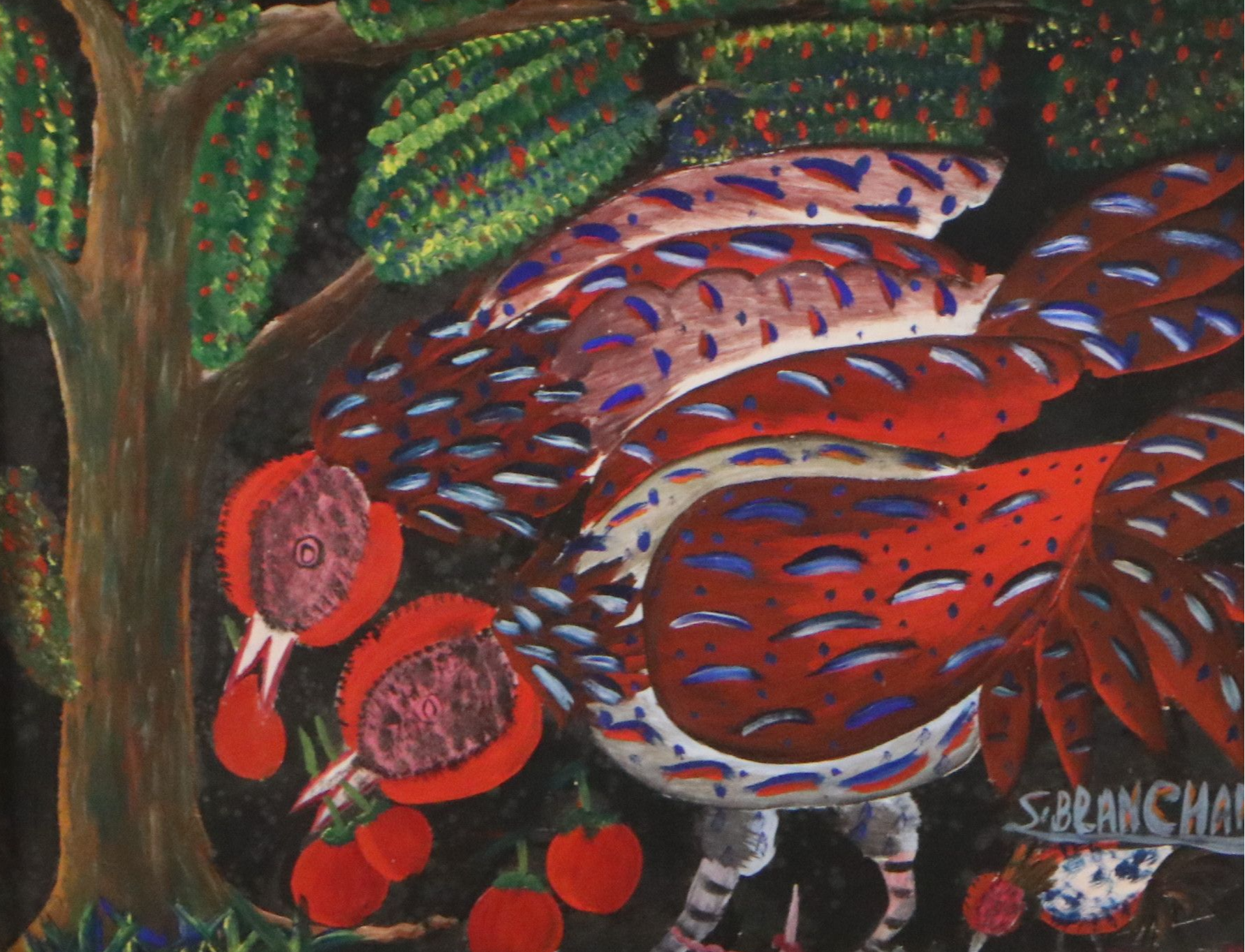 Sisson Blanchard Oil Painting of Two Quails, Mid-20th Century