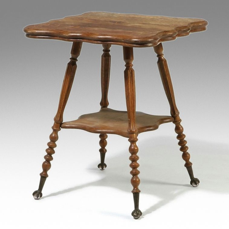 Victorian Quartersawn Oak Ball and Claw Foot Parlor Table, Late 19th Century