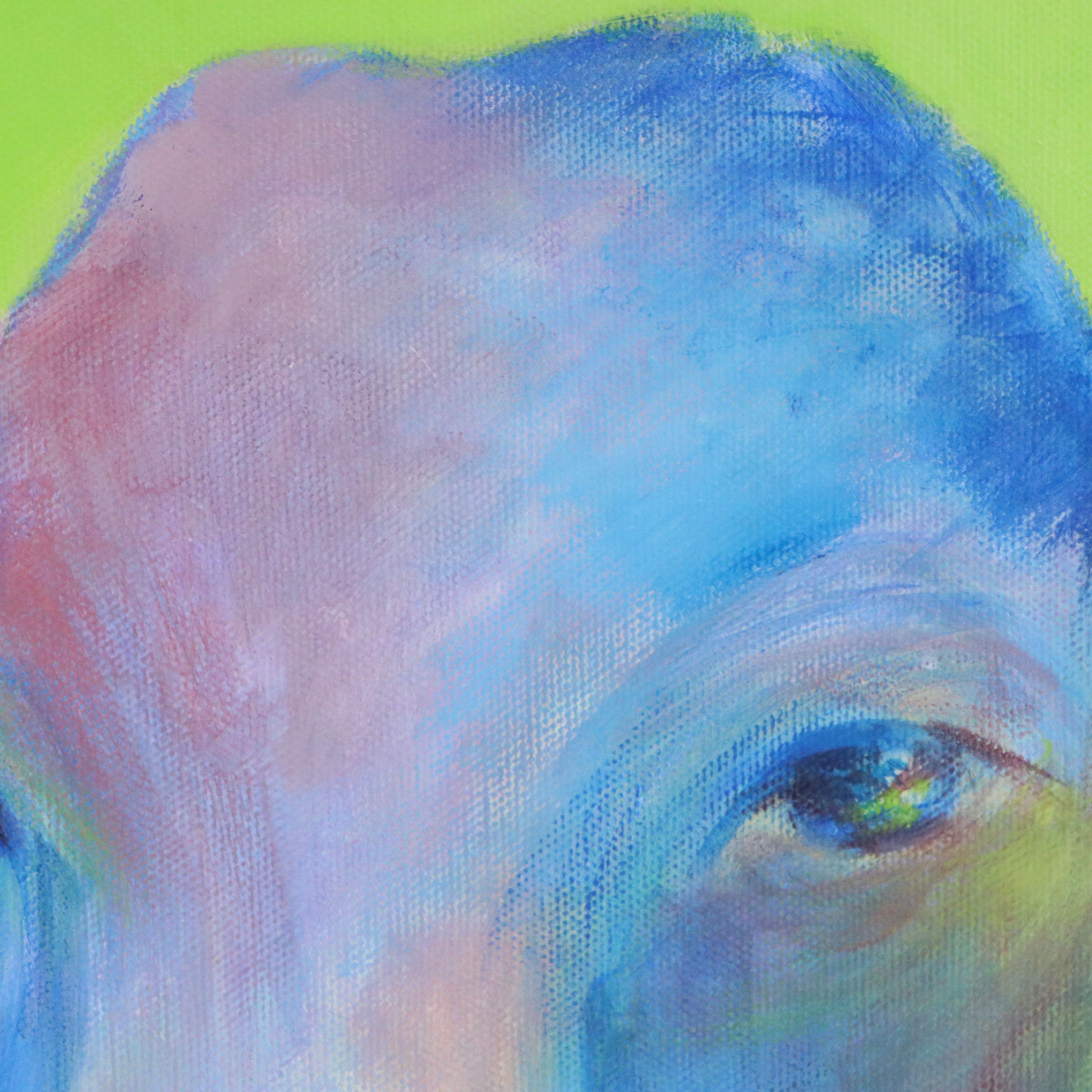 Carole Nastars Oil Painting "Blue Moo'd," 21st century