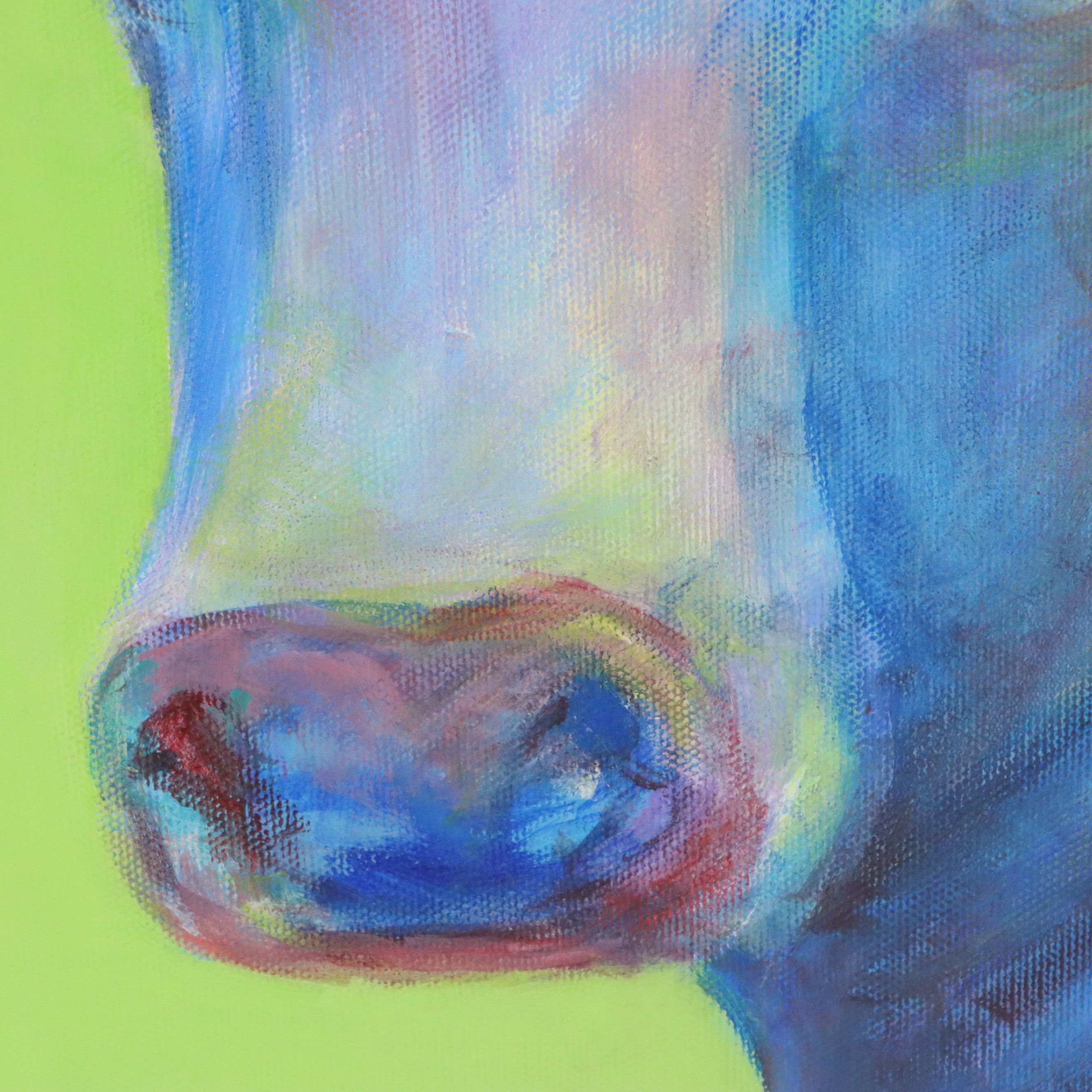 Carole Nastars Oil Painting "Blue Moo'd," 21st century