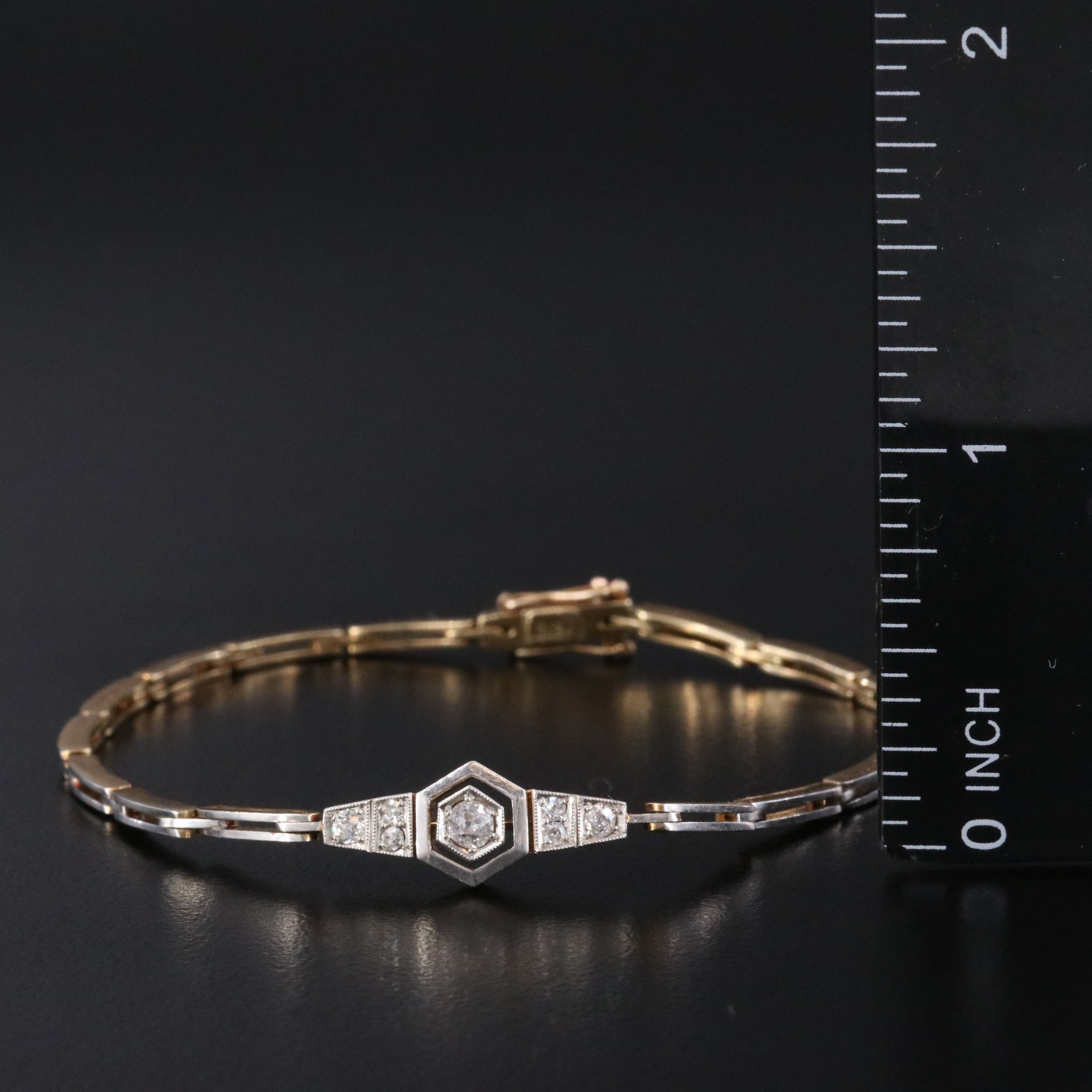Art Deco 14K 0.25 CTW Diamond Bracelet with Platinum Tops