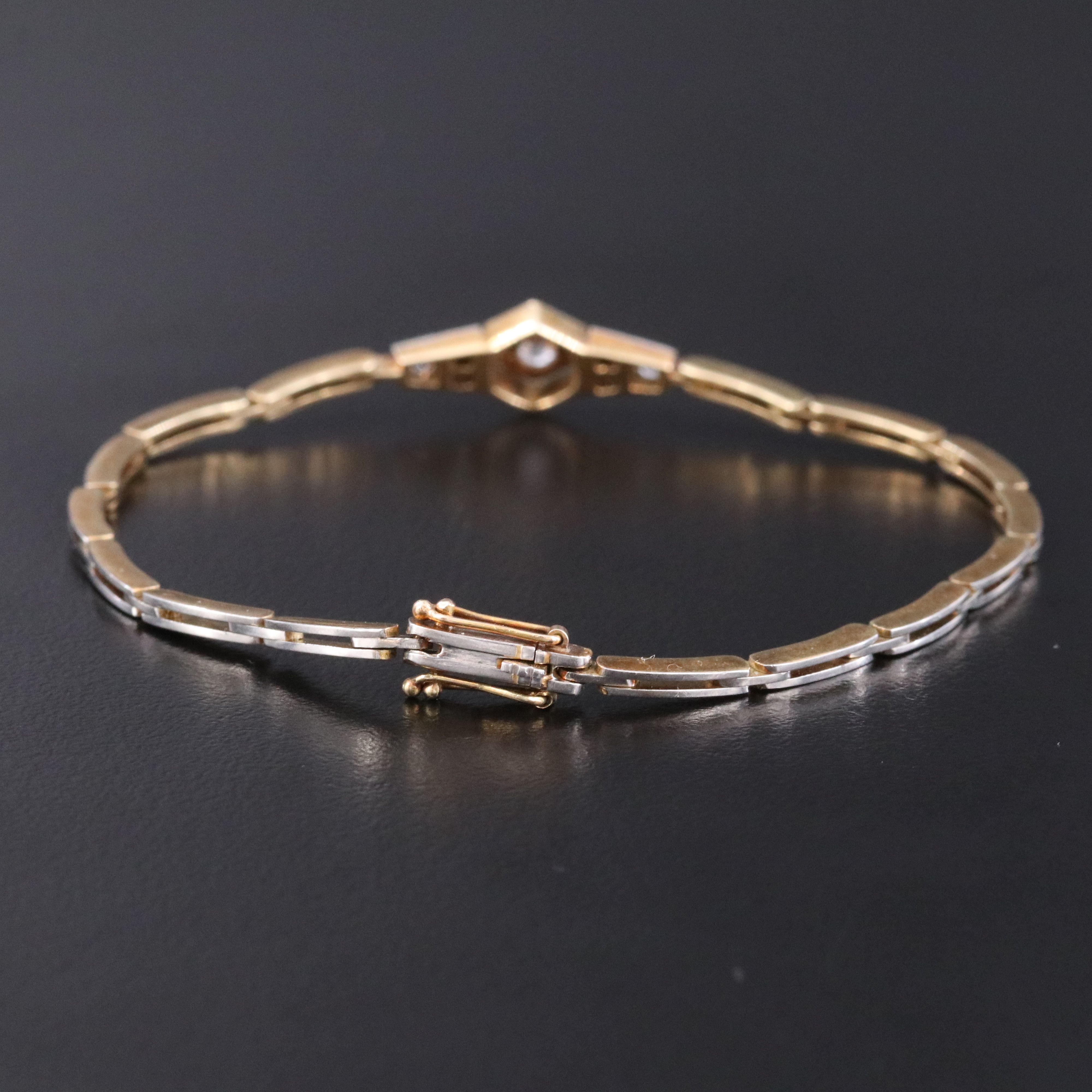 Art Deco 14K 0.25 CTW Diamond Bracelet with Platinum Tops