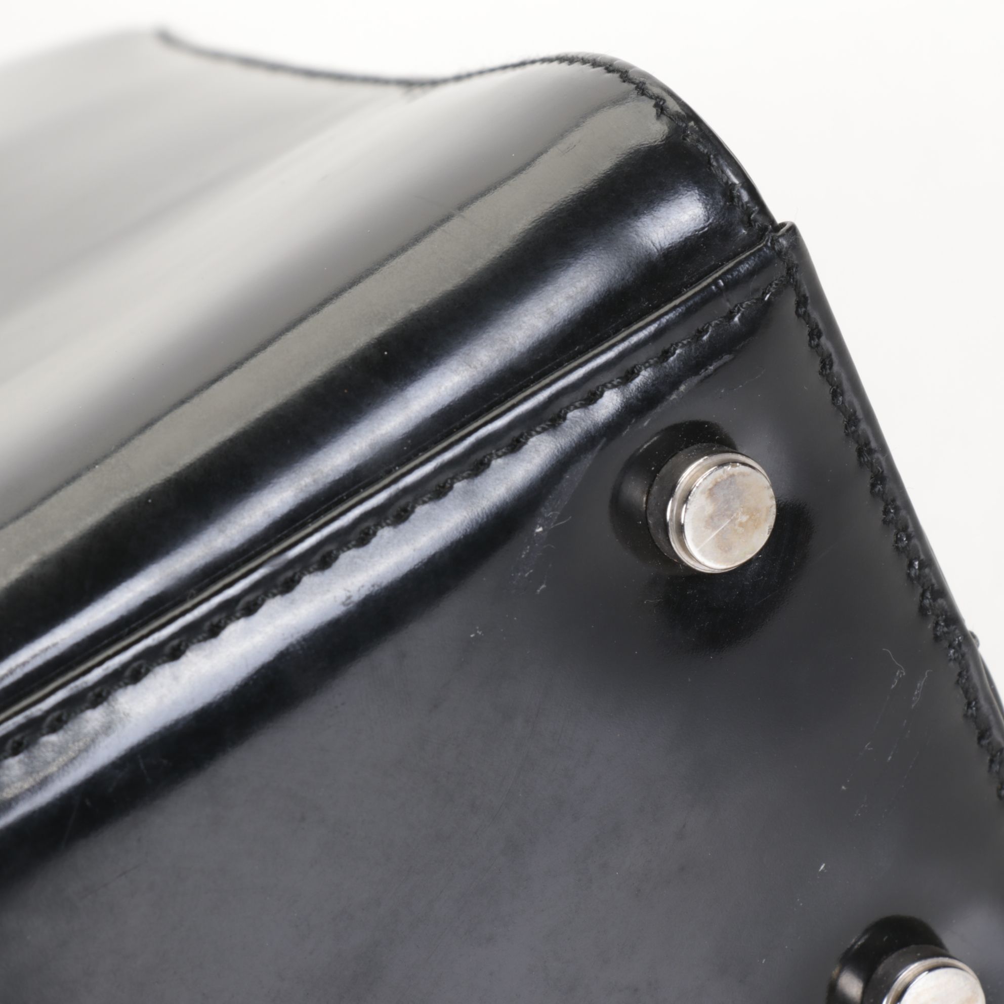 Salvatore Ferragamo Two-Way Top Handle Bag in Black Leather