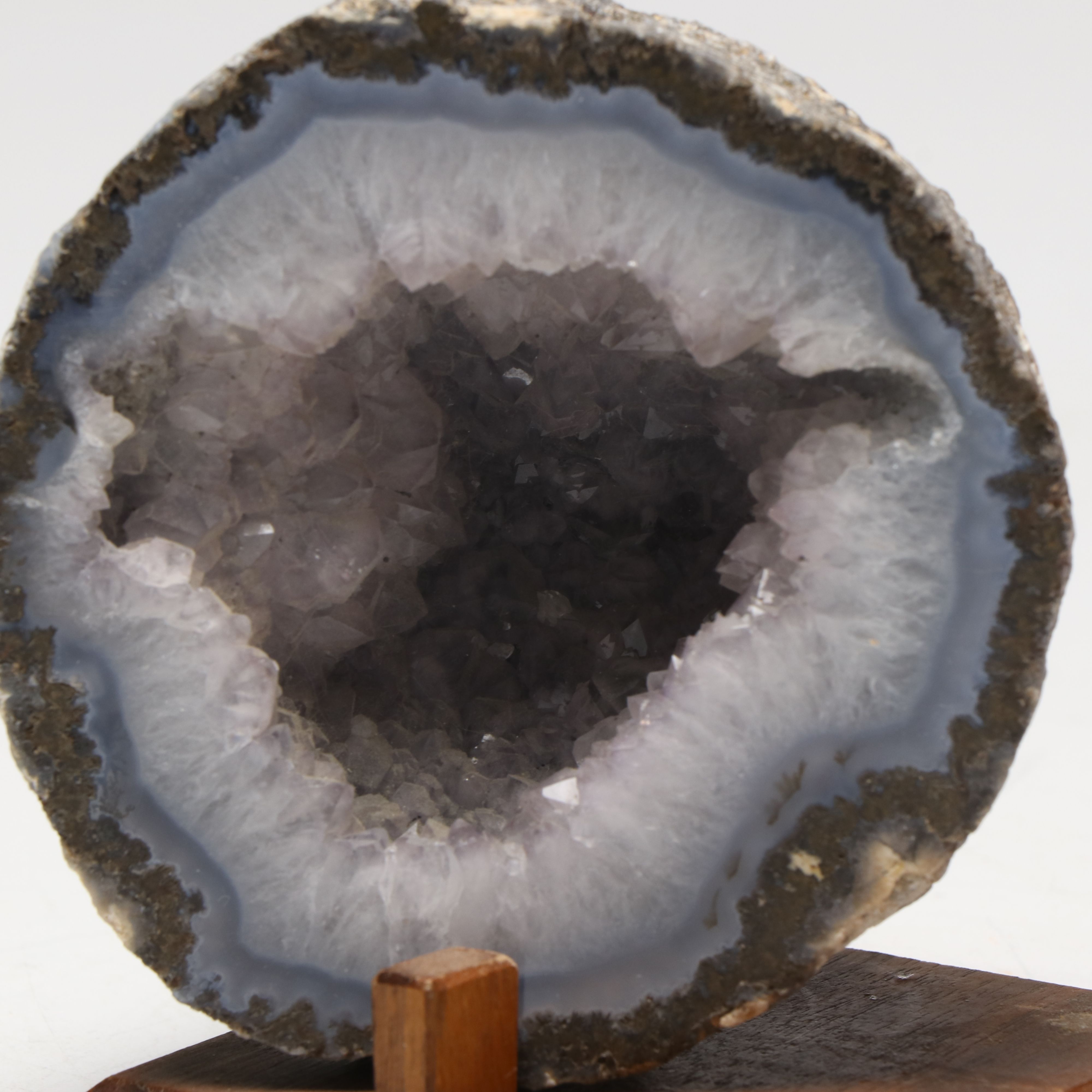 Hanging Monastery China Pink Salt Crystal with Geodes