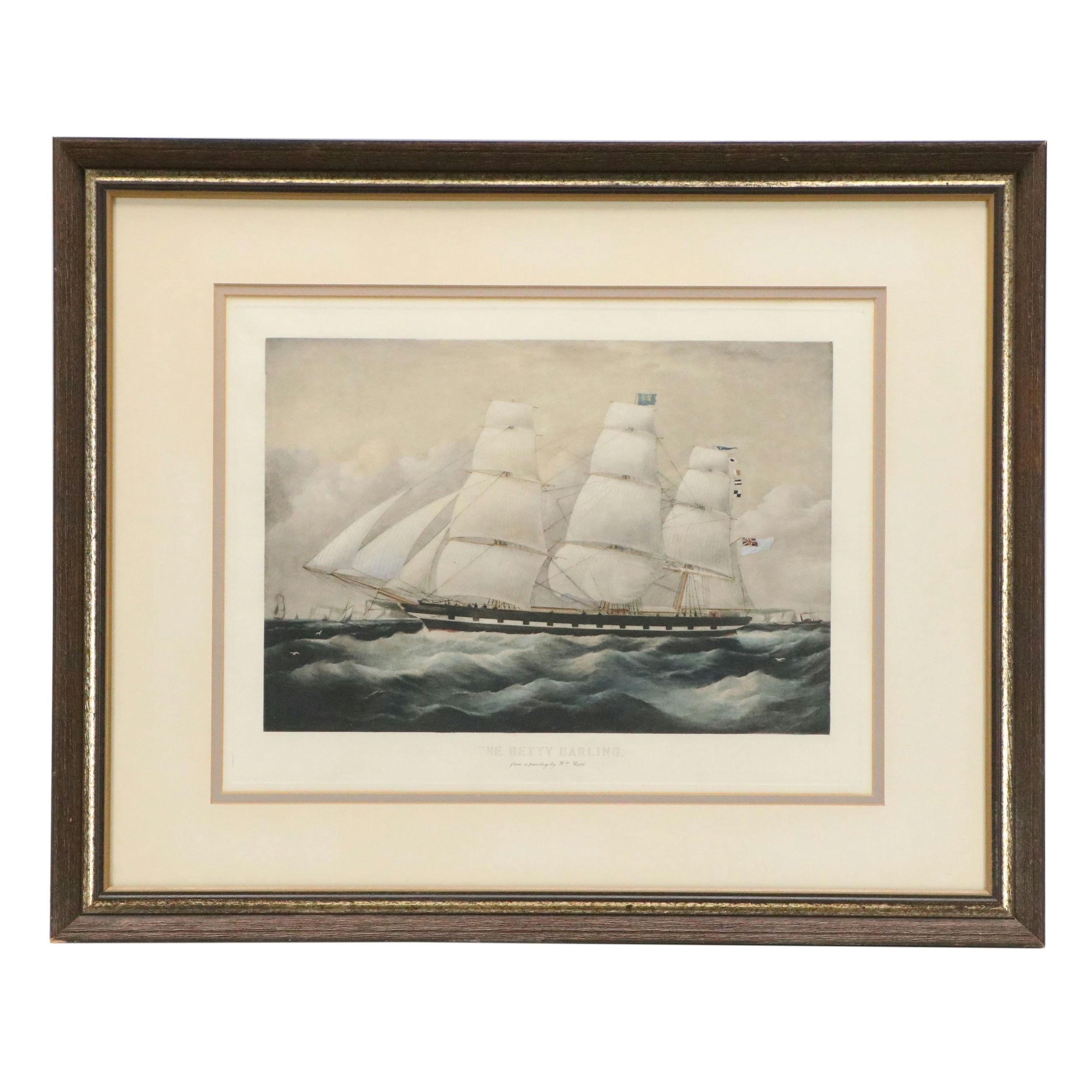 Nautical Restrike Engraving After William Webb "The Betty Darling," 1926