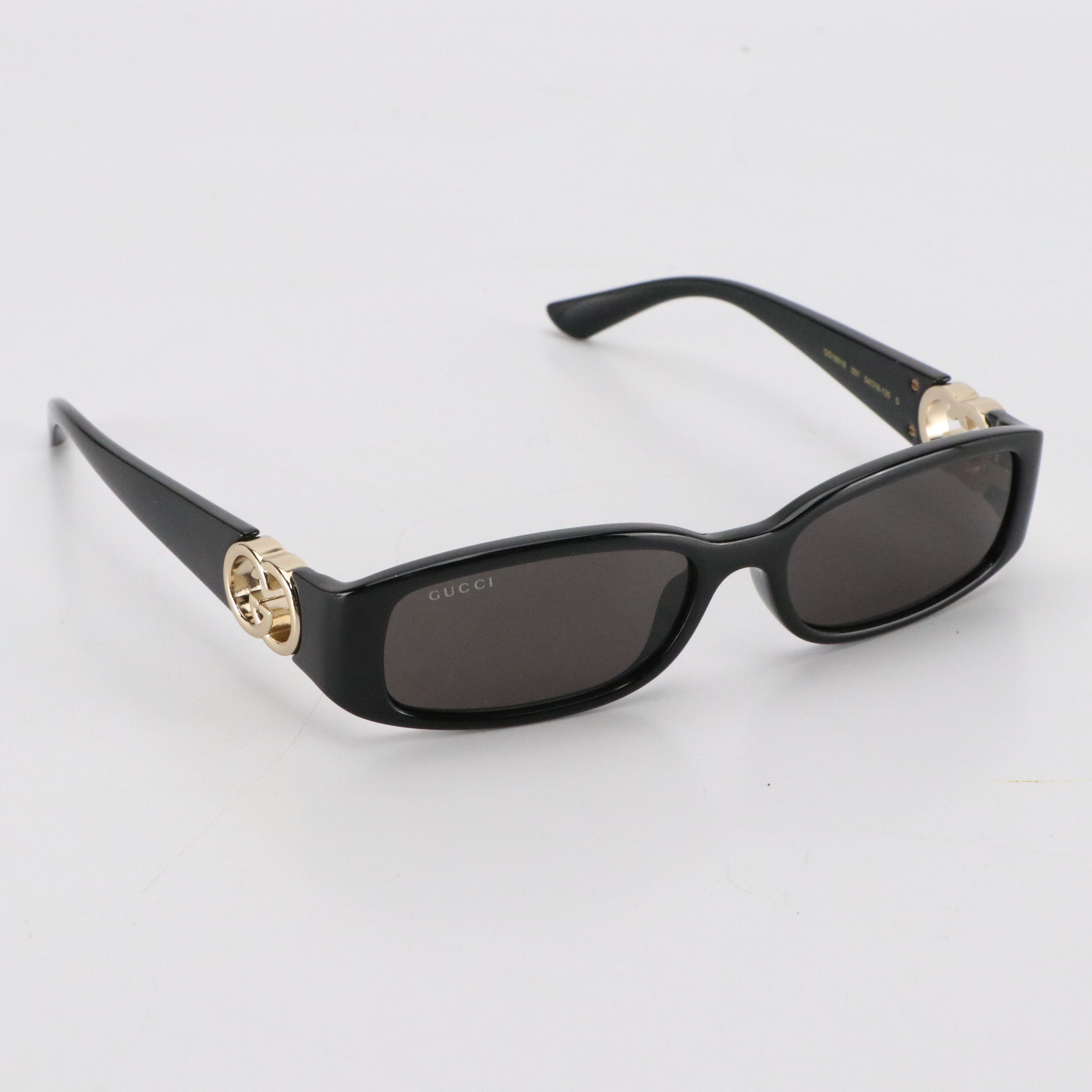 Gucci GG1661S 001 Black Rectangular Sunglasses in Case