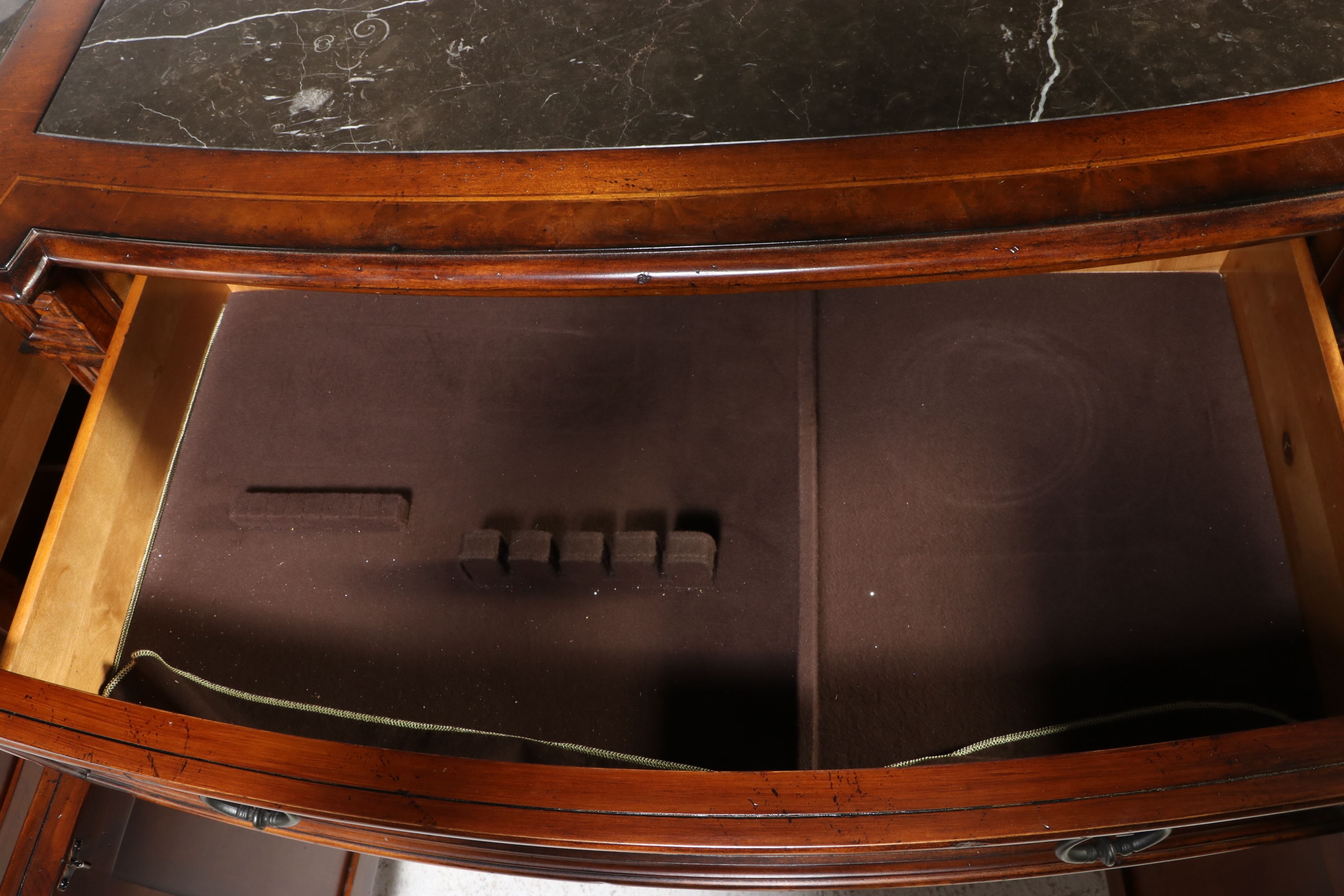 Fine Furniture Design Louis Philippe Style Marble Top Breakfront Sideboard